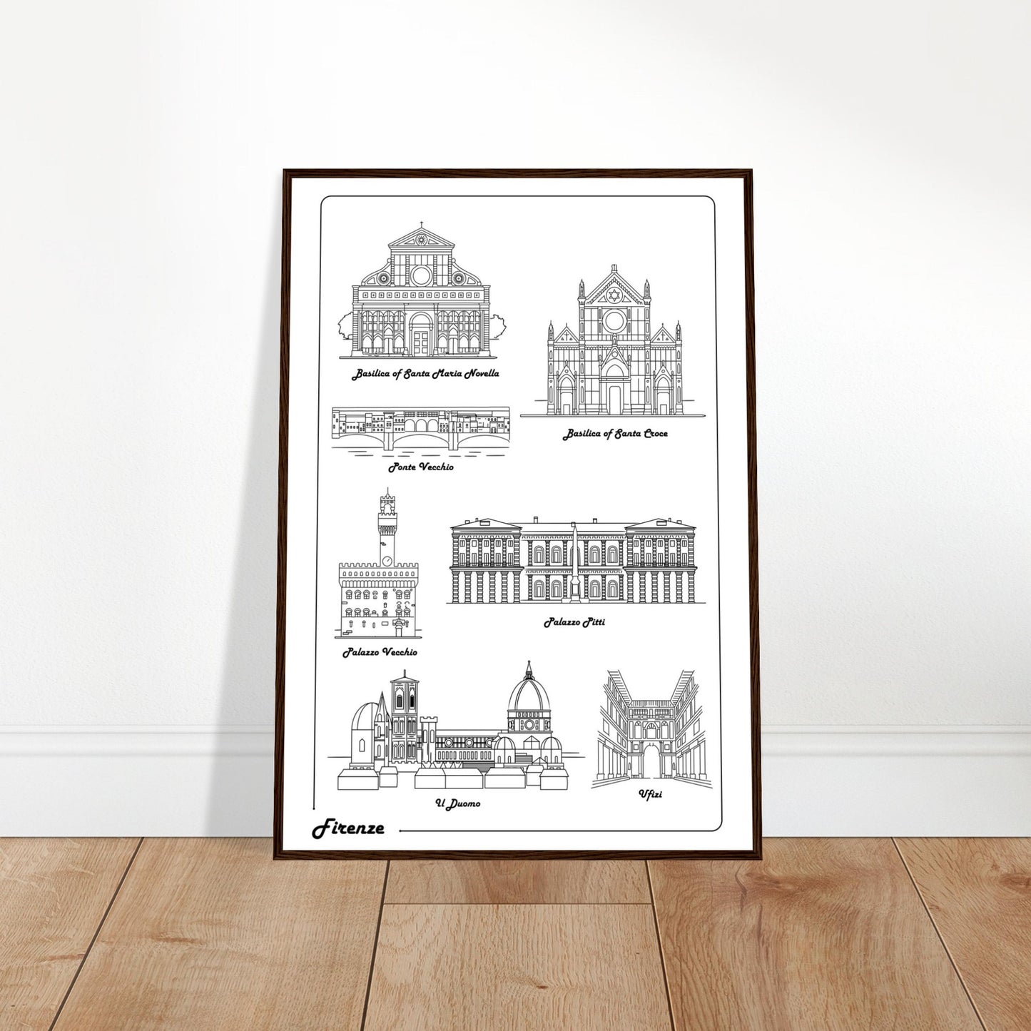 Florence, Italy - Iconic Buildings Poster