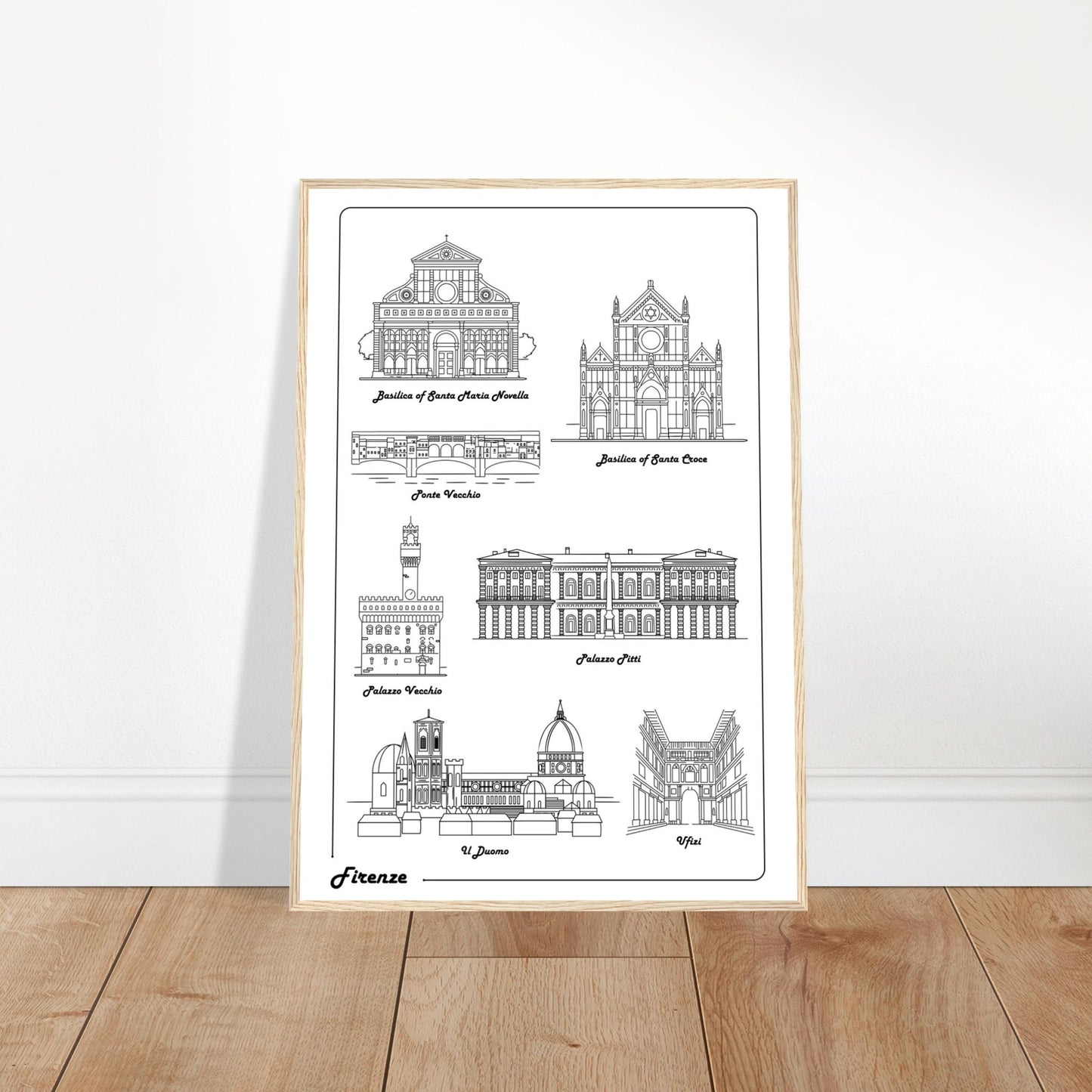 Florence, Italy - Iconic Buildings Poster