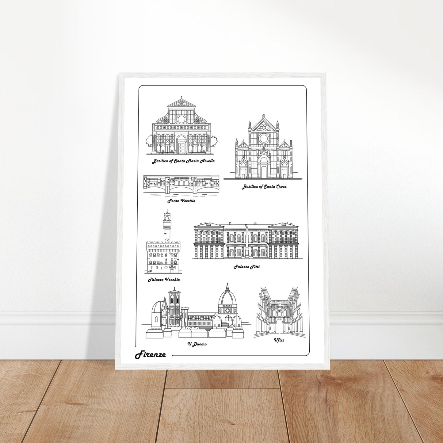 Florence, Italy - Iconic Buildings Poster