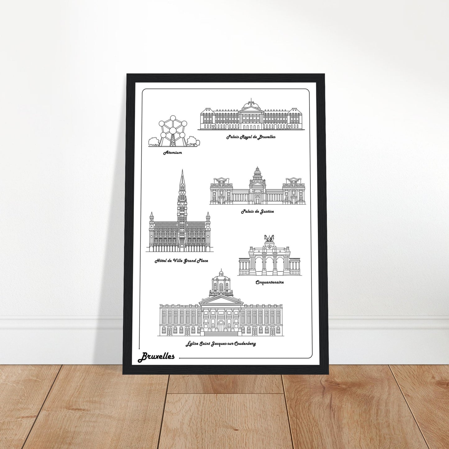 Brussels, Belgium - Iconic Buildings Poster