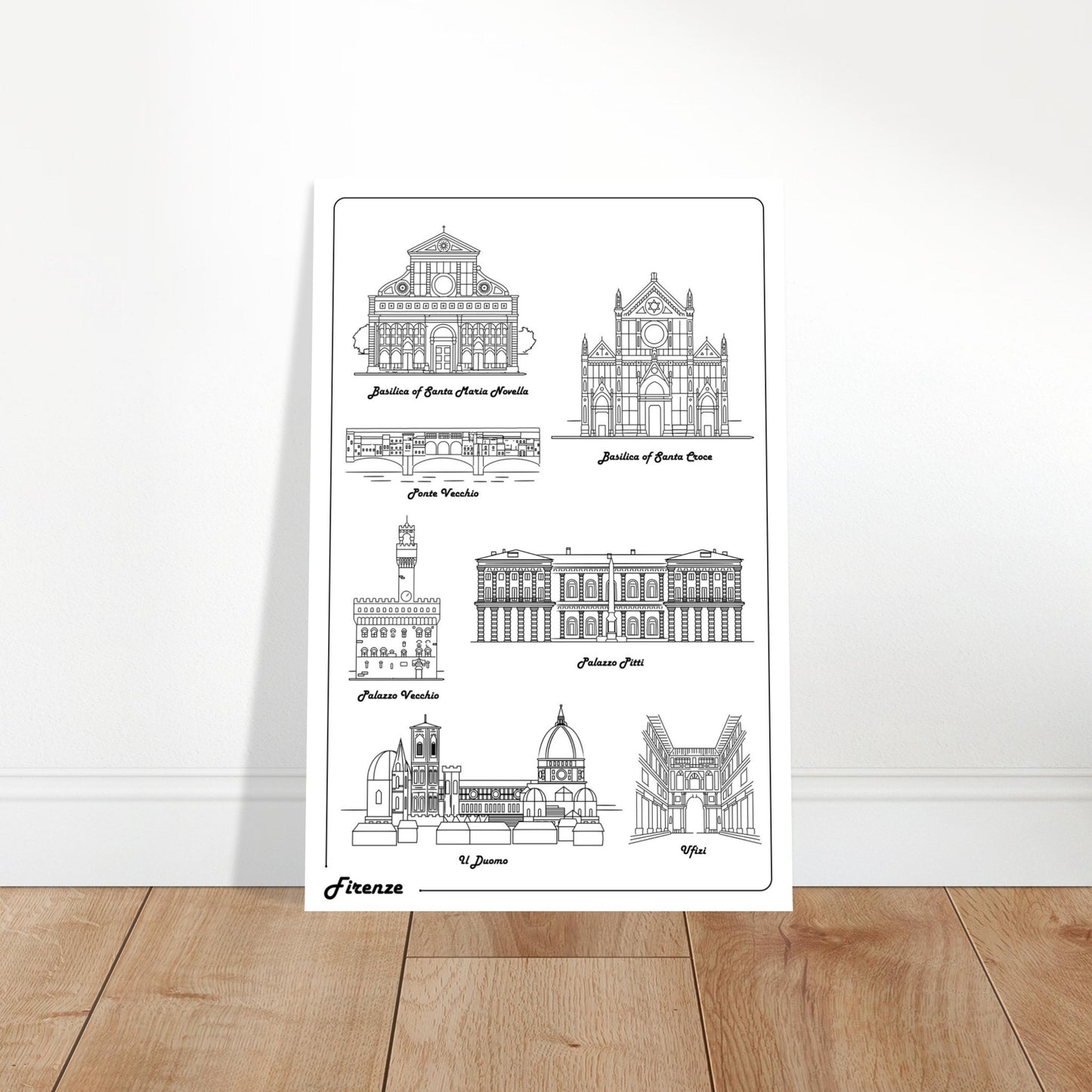 Florence, Italy - Iconic Buildings Poster