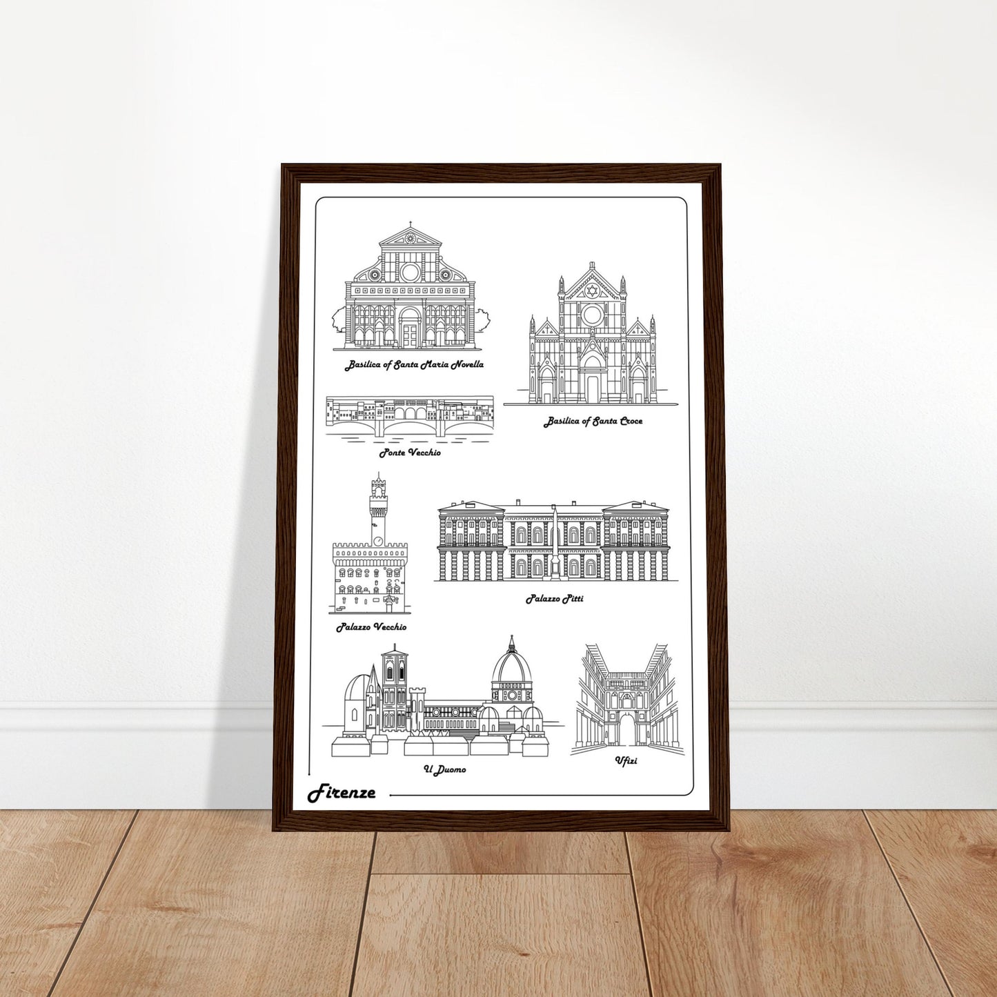 Florence, Italy - Iconic Buildings Poster