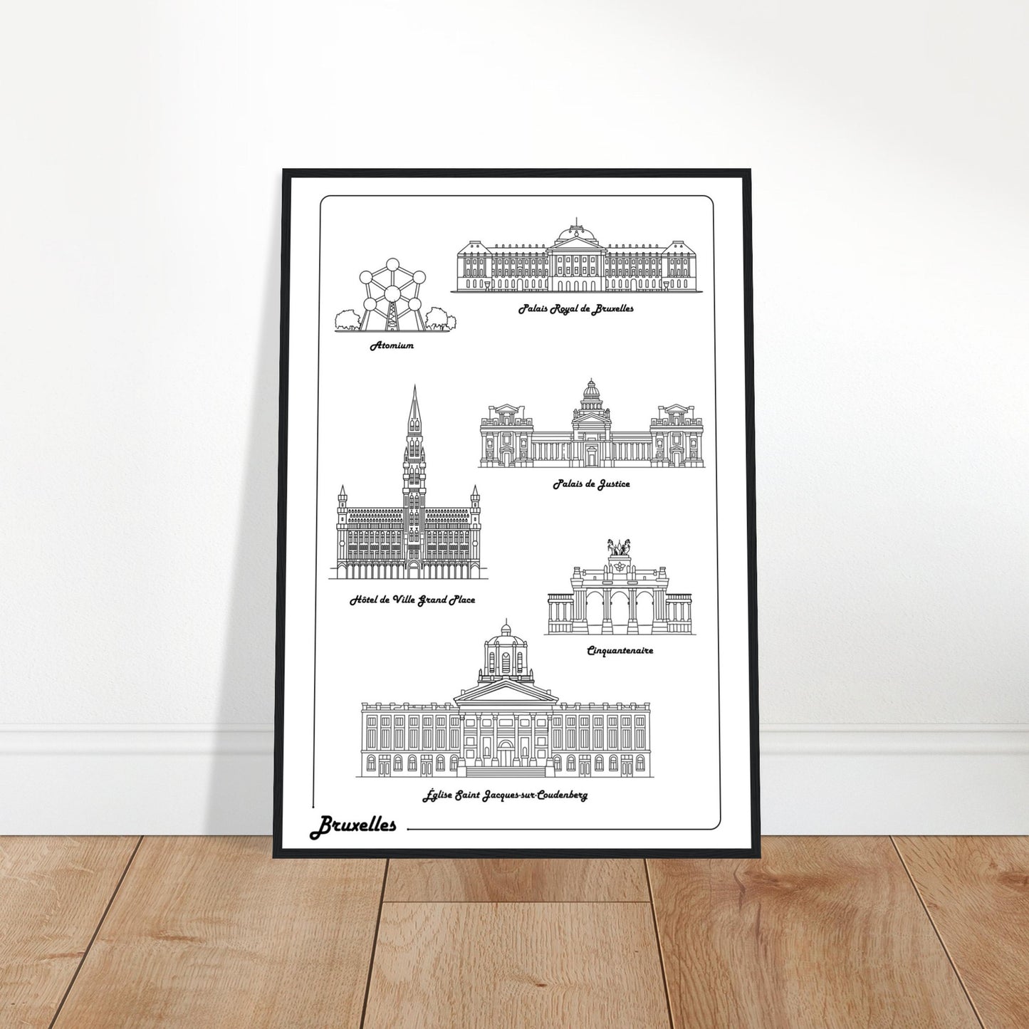 Brussels, Belgium - Iconic Buildings Poster