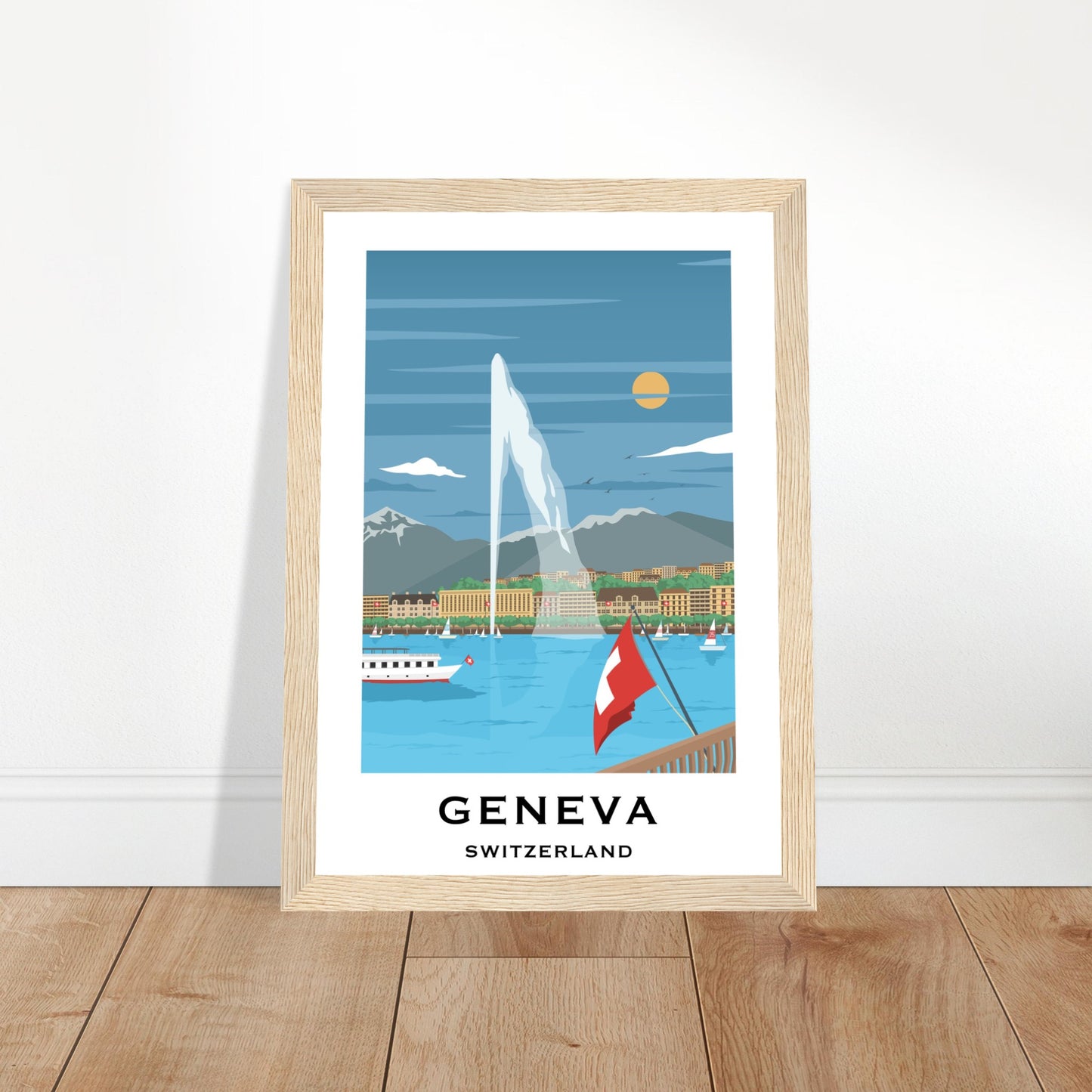 Geneva, Switzerland - Lake Geneva City Poster