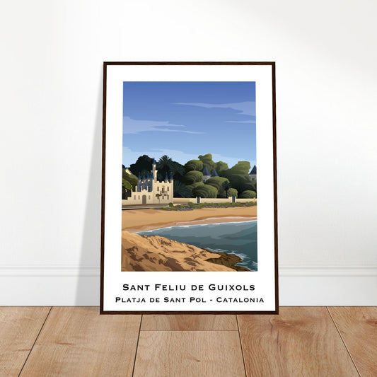 Sant Feliu de Guíxols, Spain - Platja de Sant Pol Poster