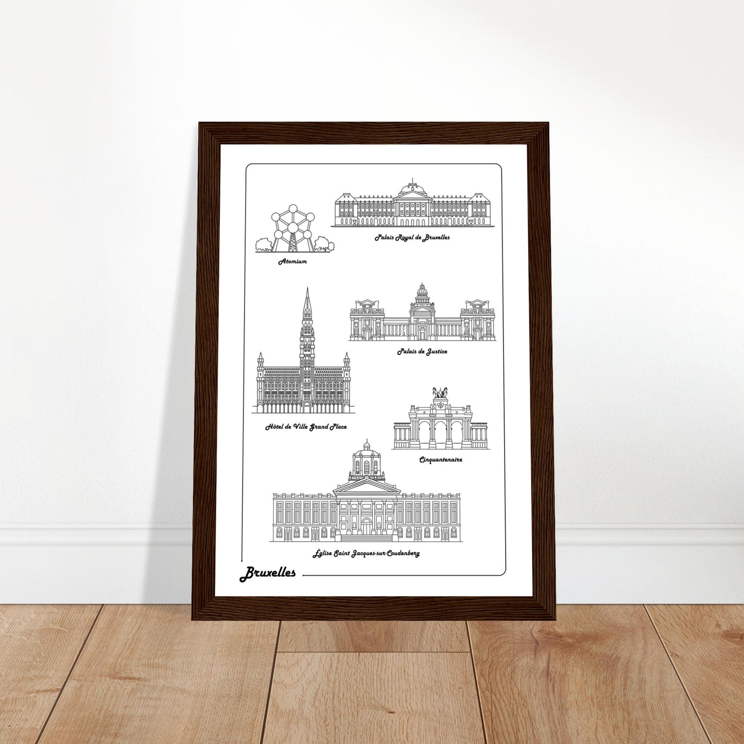 Brussels, Belgium - Iconic Buildings Poster