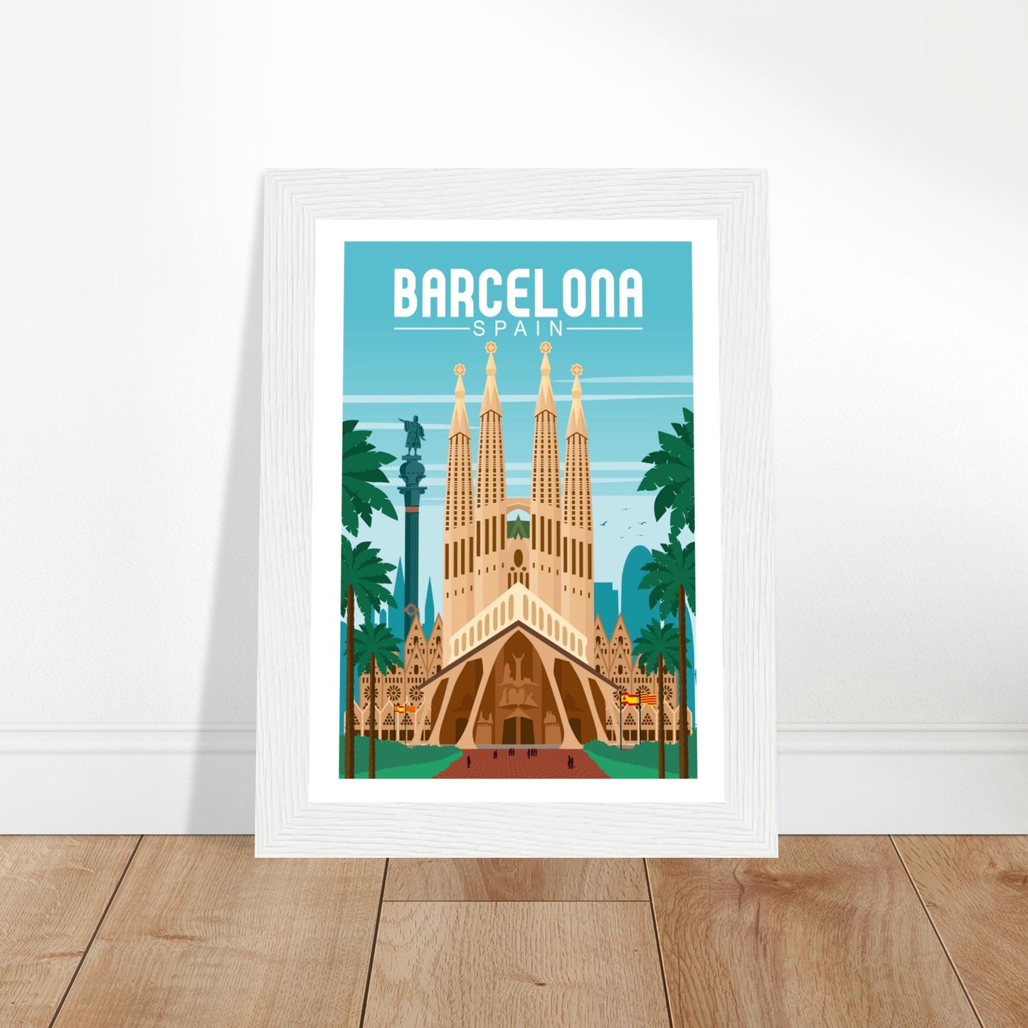 Barcelona, Spain - Sagrada Famila City Poster