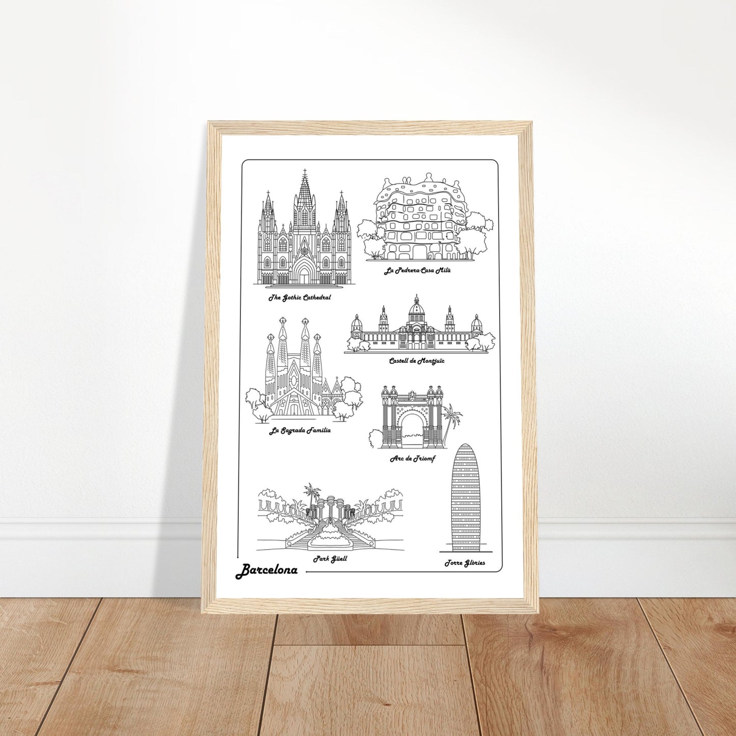 Barcelona, Spain - Iconic Buildings Poster