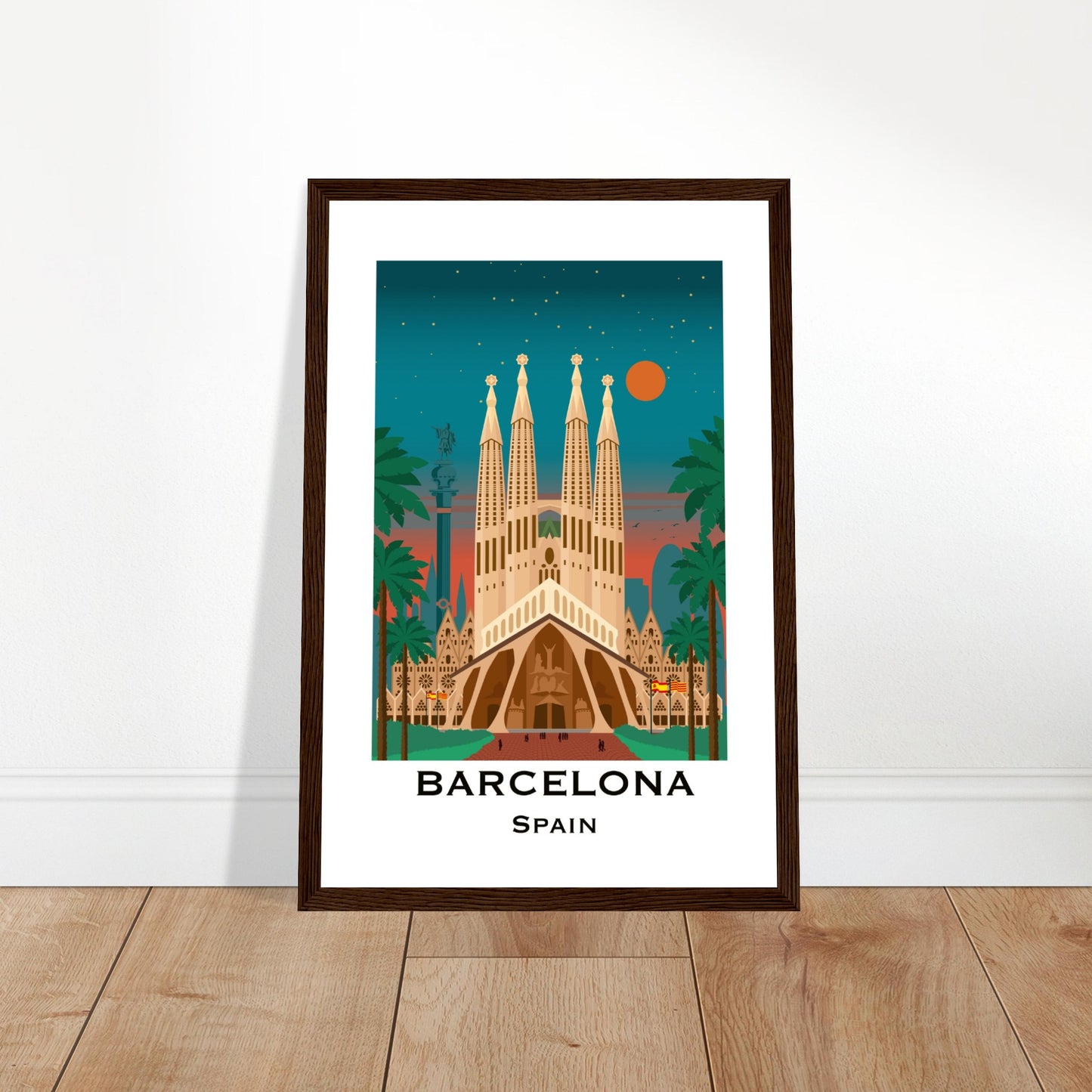 Barcelona, Spain- Sagrada Familia at Night City Poster