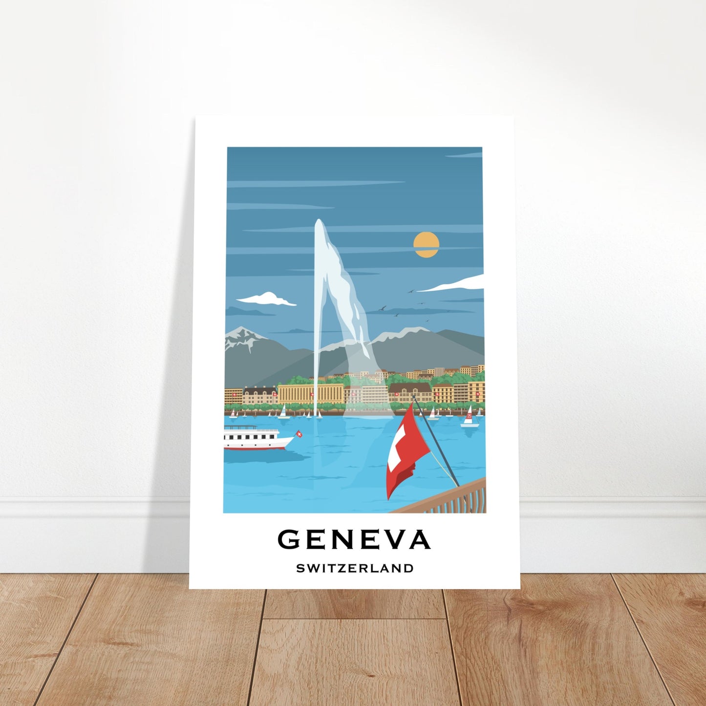 Geneva, Switzerland - Lake Geneva City Poster