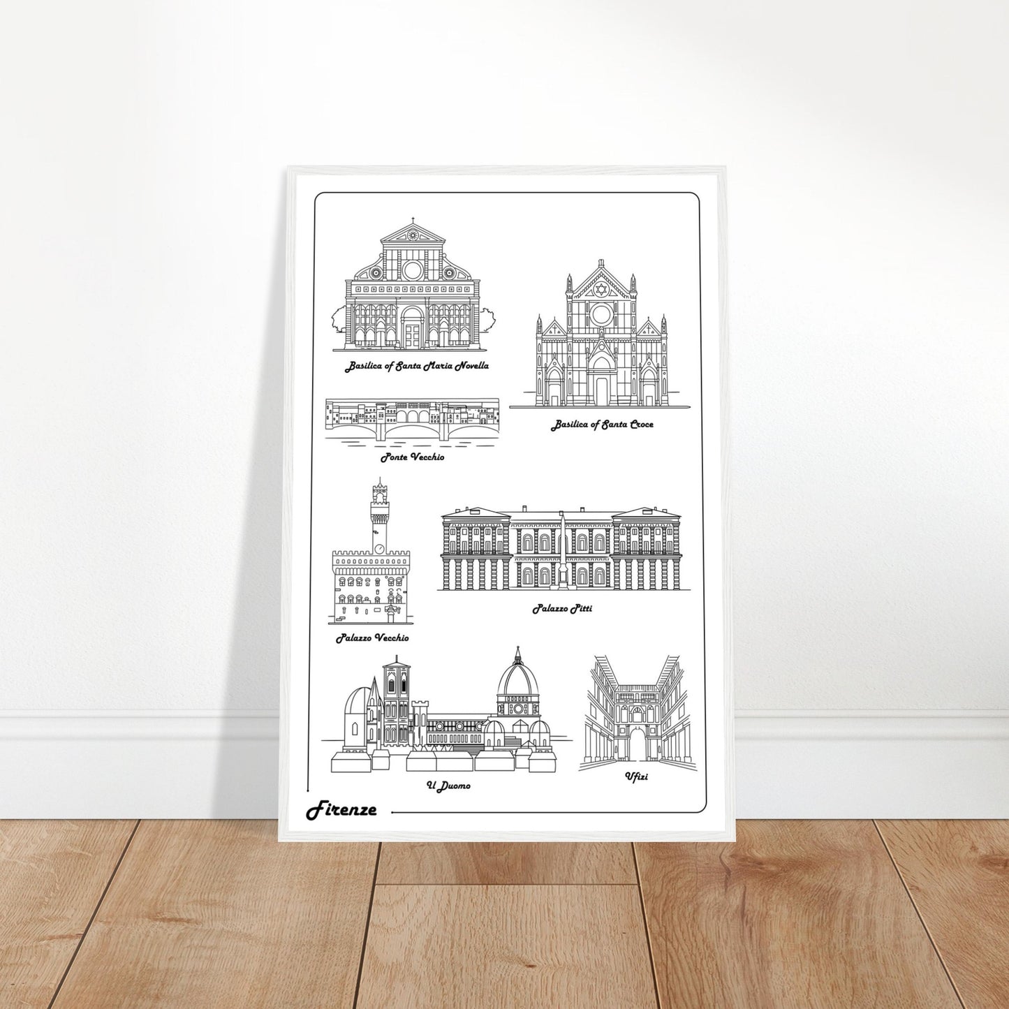 Florence, Italy - Iconic Buildings Poster