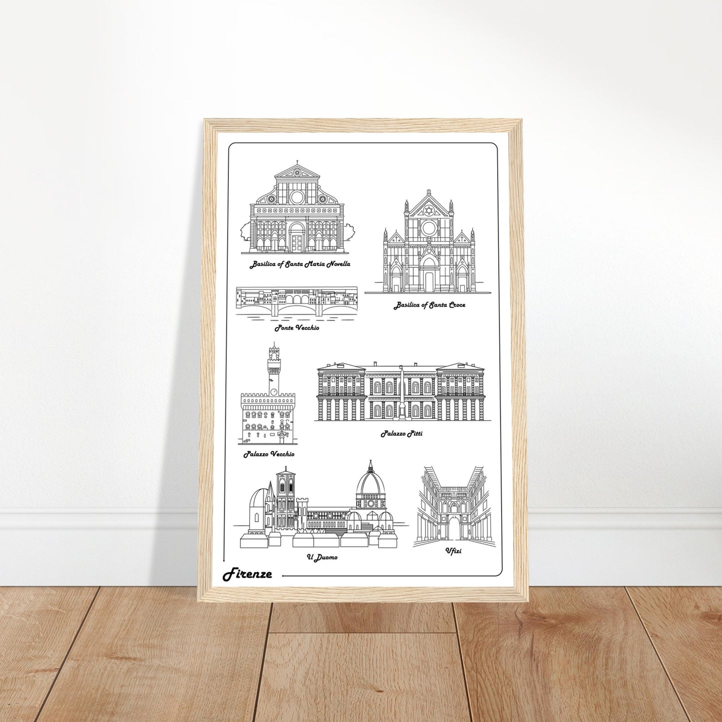 Florence, Italy - Iconic Buildings Poster