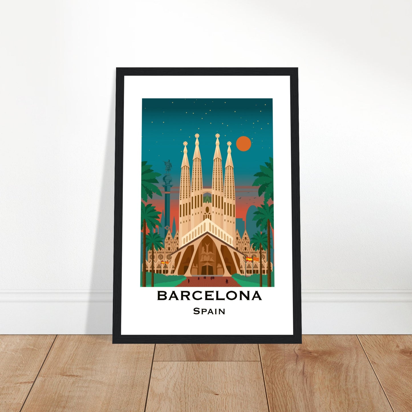 Barcelona, Spain- Sagrada Familia at Night City Poster