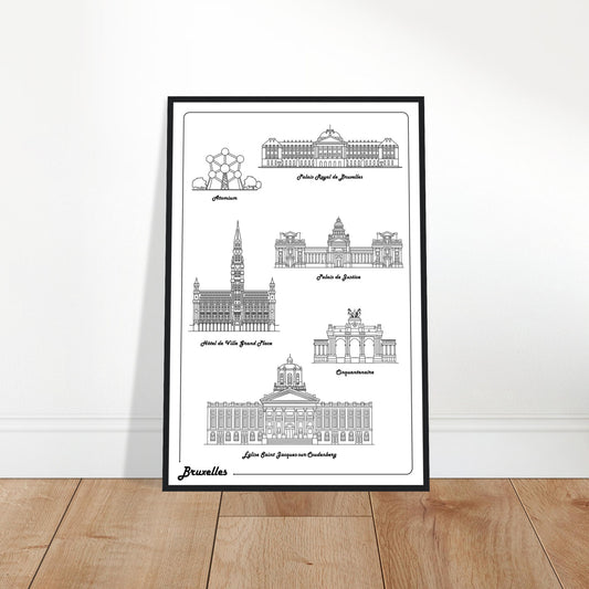 Brussels, Belgium - Iconic Buildings Poster