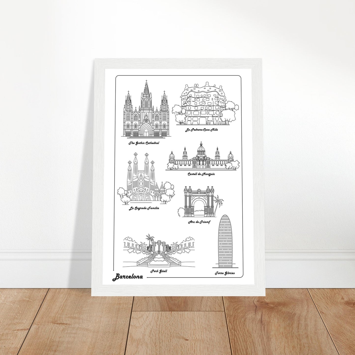 Barcelona, Spain - Iconic Buildings Poster