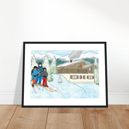 Grimentz Ski - Customized Poster (Framed)