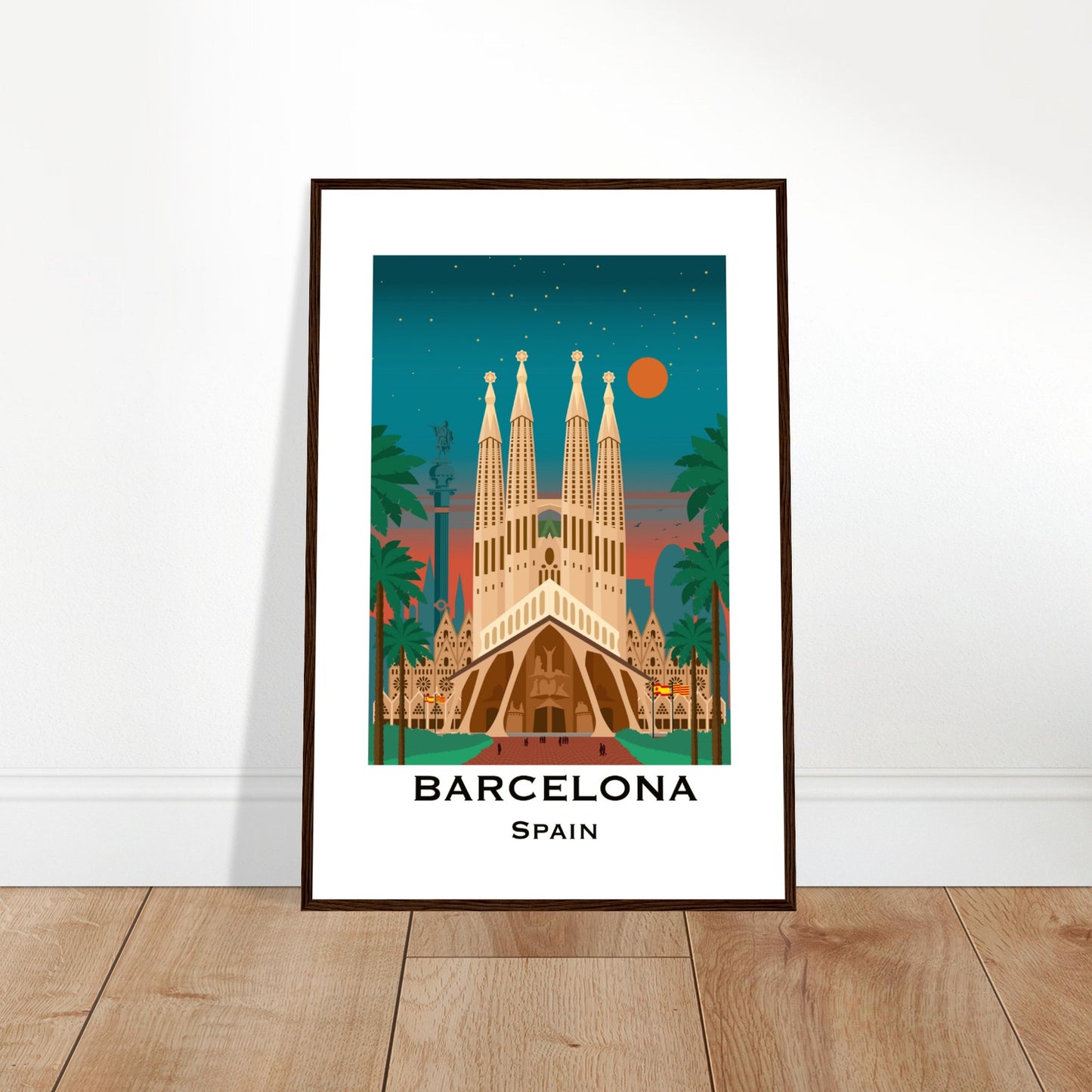 Barcelona, Spain- Sagrada Familia at Night City Poster