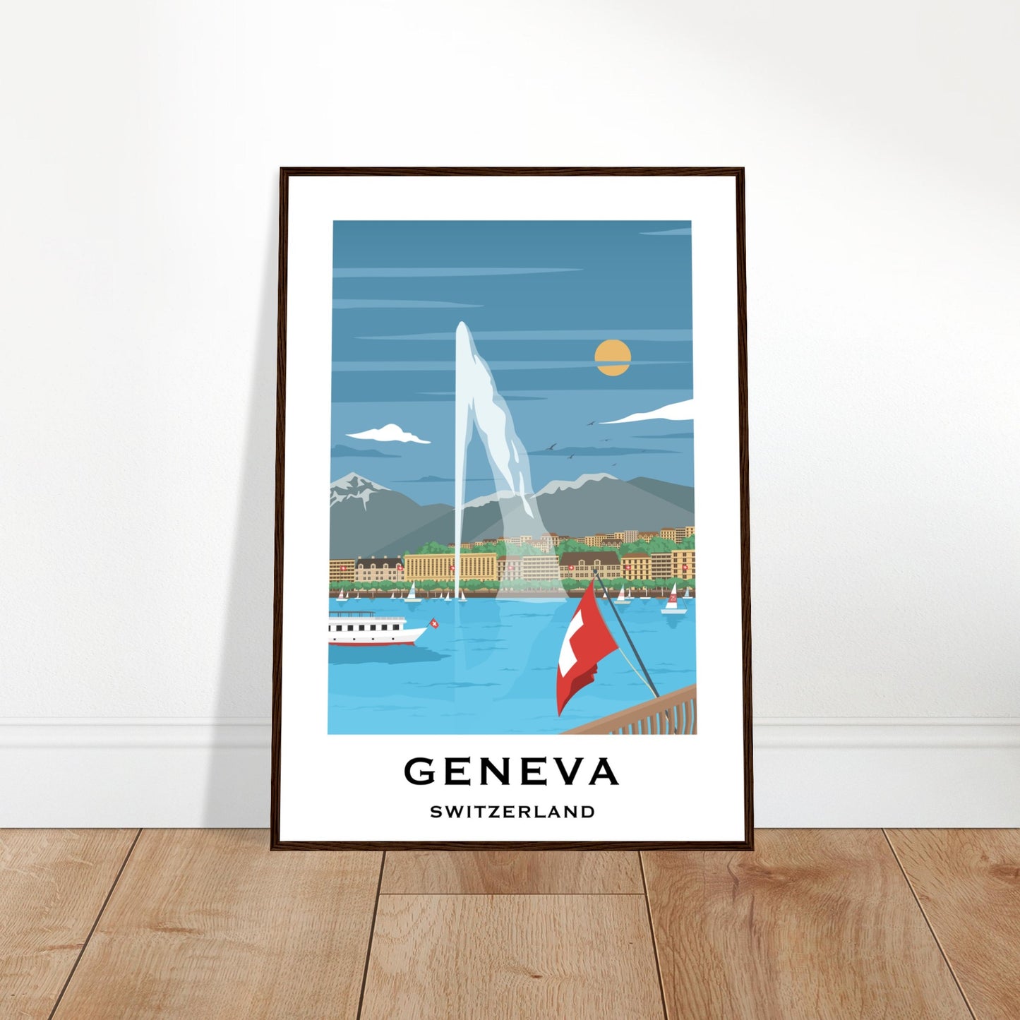 Geneva, Switzerland - Lake Geneva City Poster