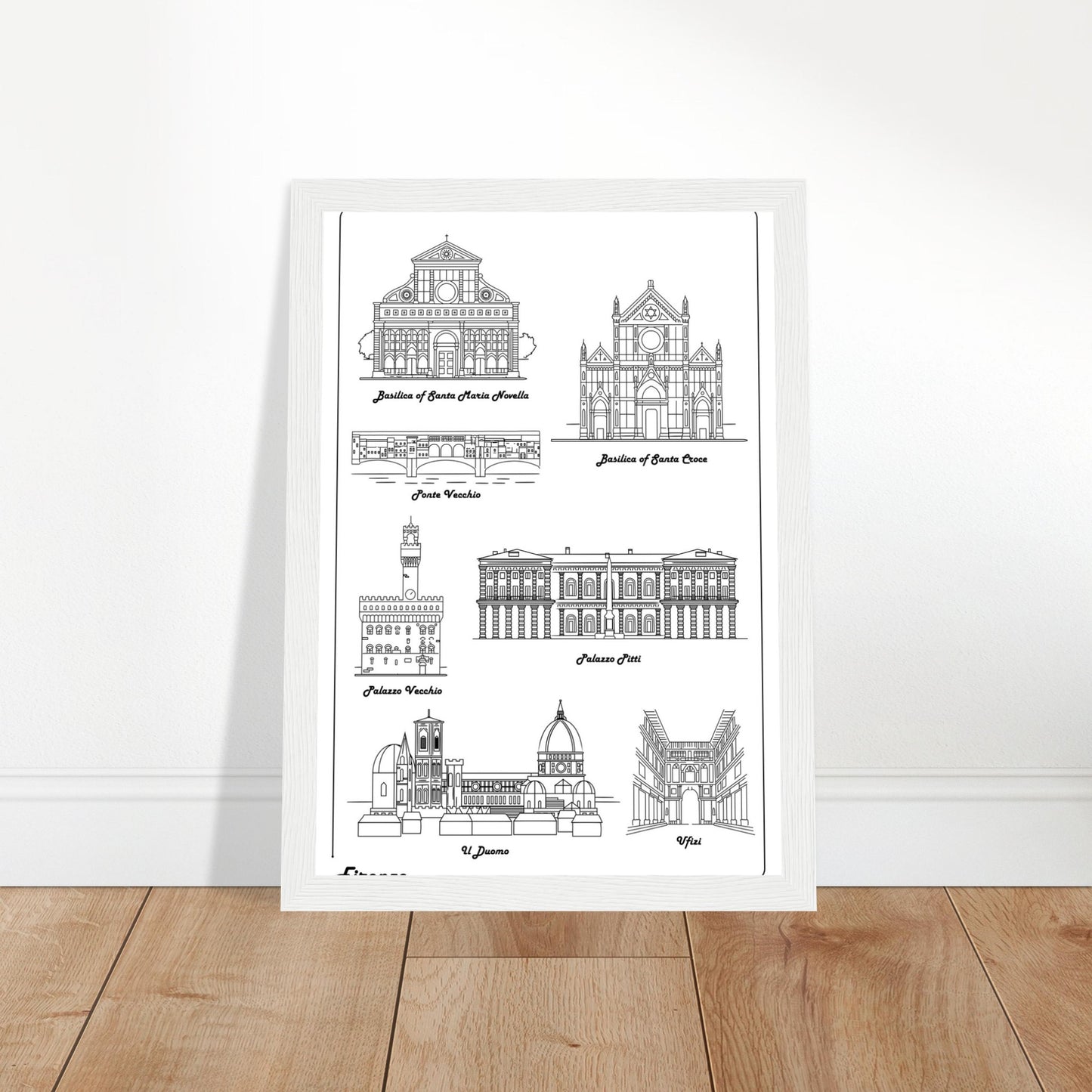 Florence, Italy - Iconic Buildings Poster