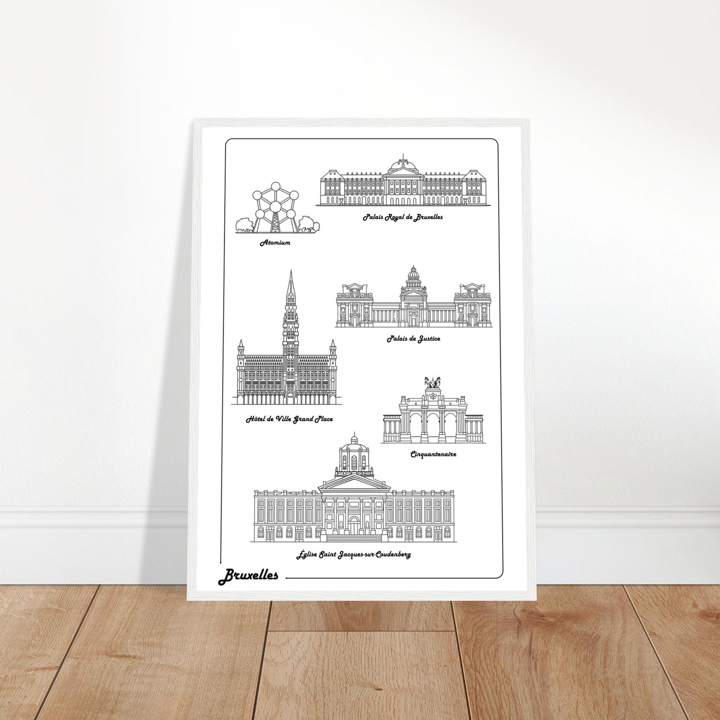 Brussels, Belgium - Iconic Buildings Poster