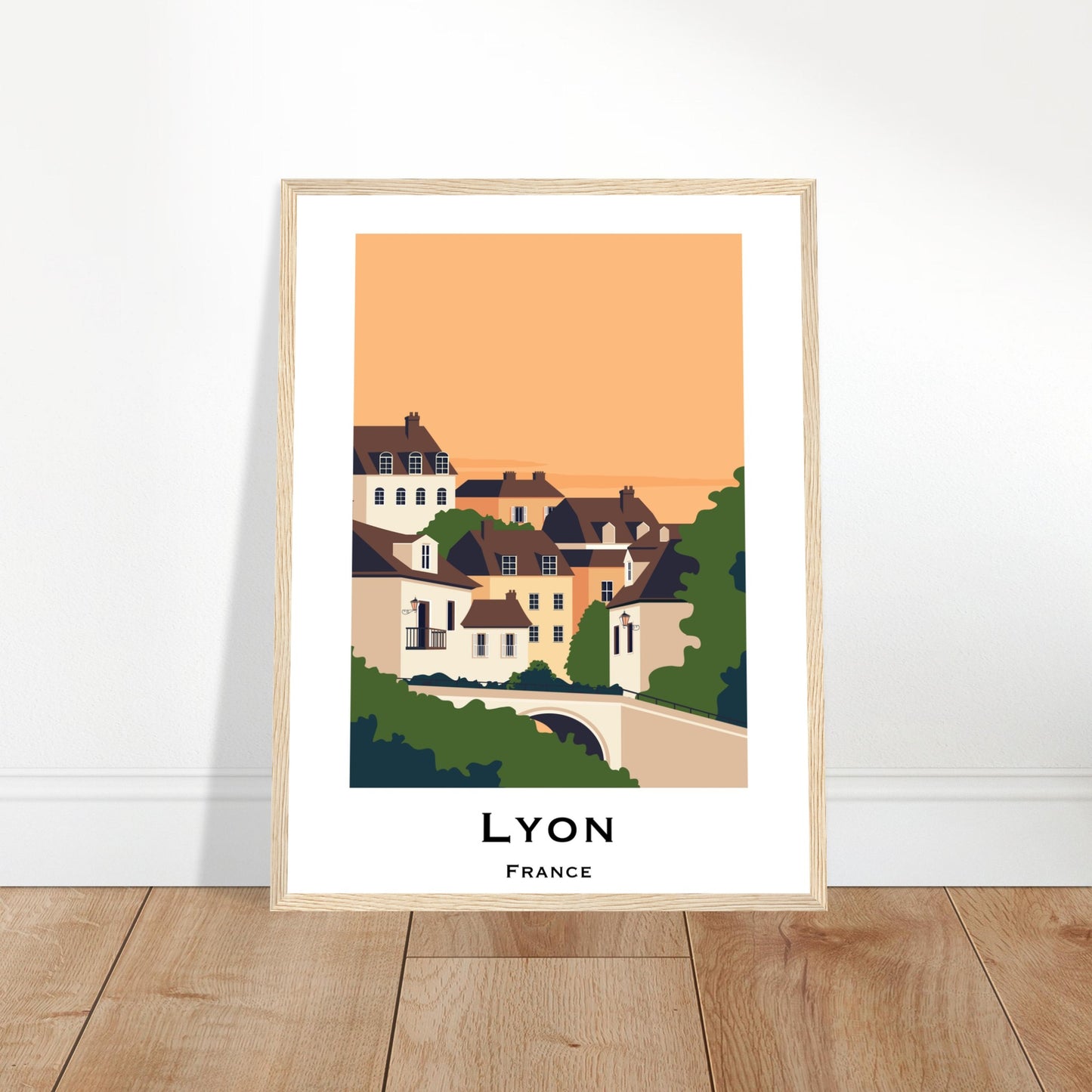 Lyon, France - City Views Poster