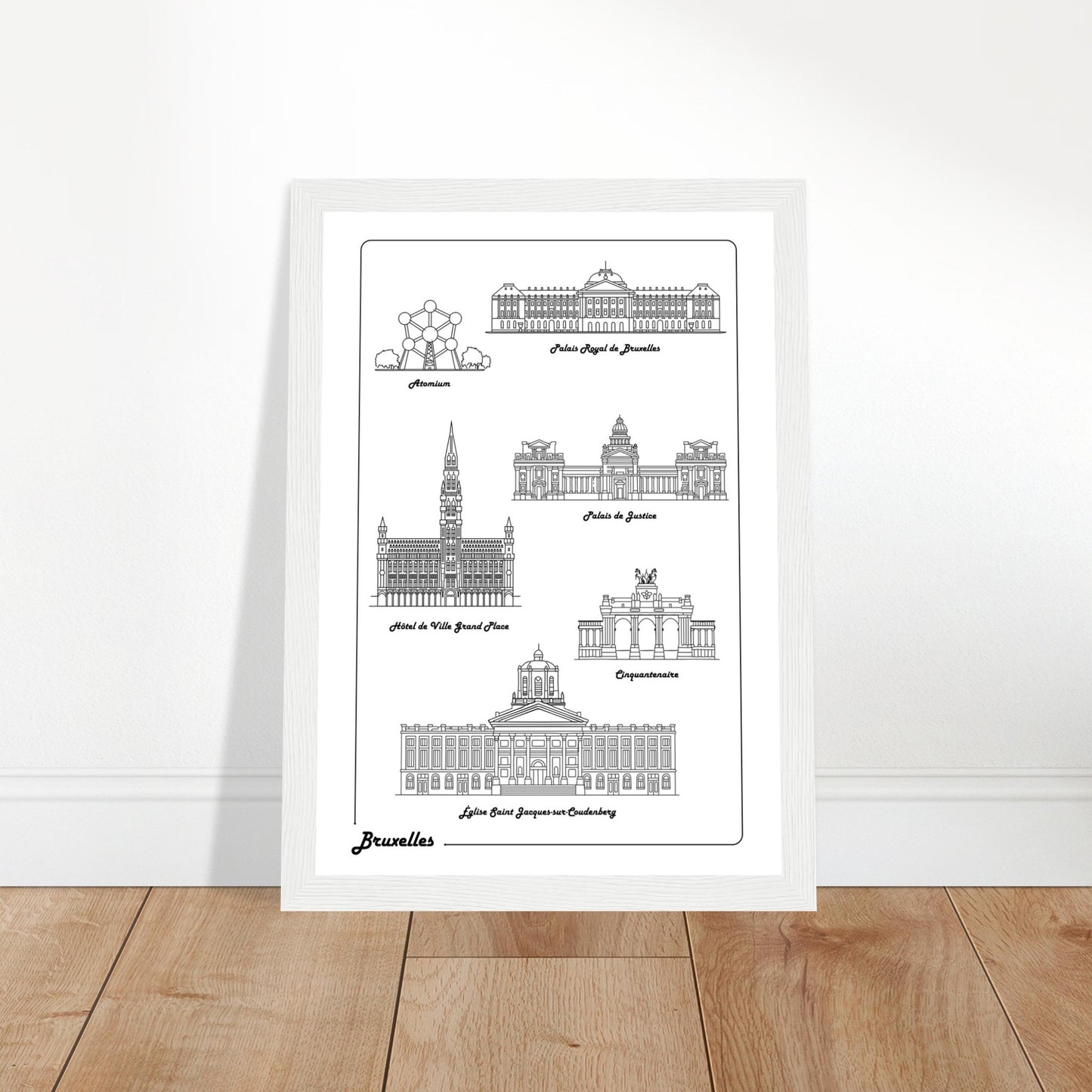 Brussels, Belgium - Iconic Buildings Poster