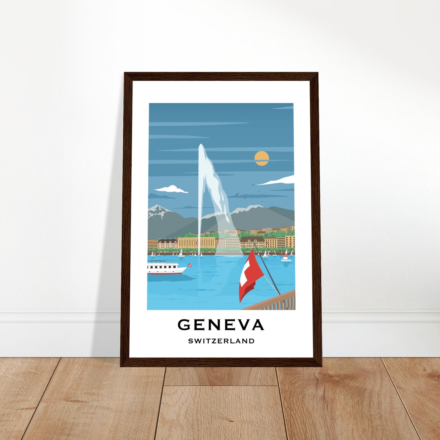 Geneva, Switzerland - Lake Geneva City Poster