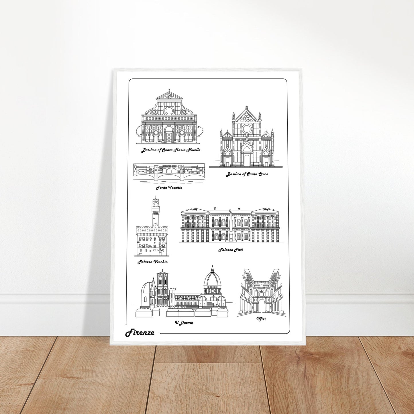 Florence, Italy - Iconic Buildings Poster