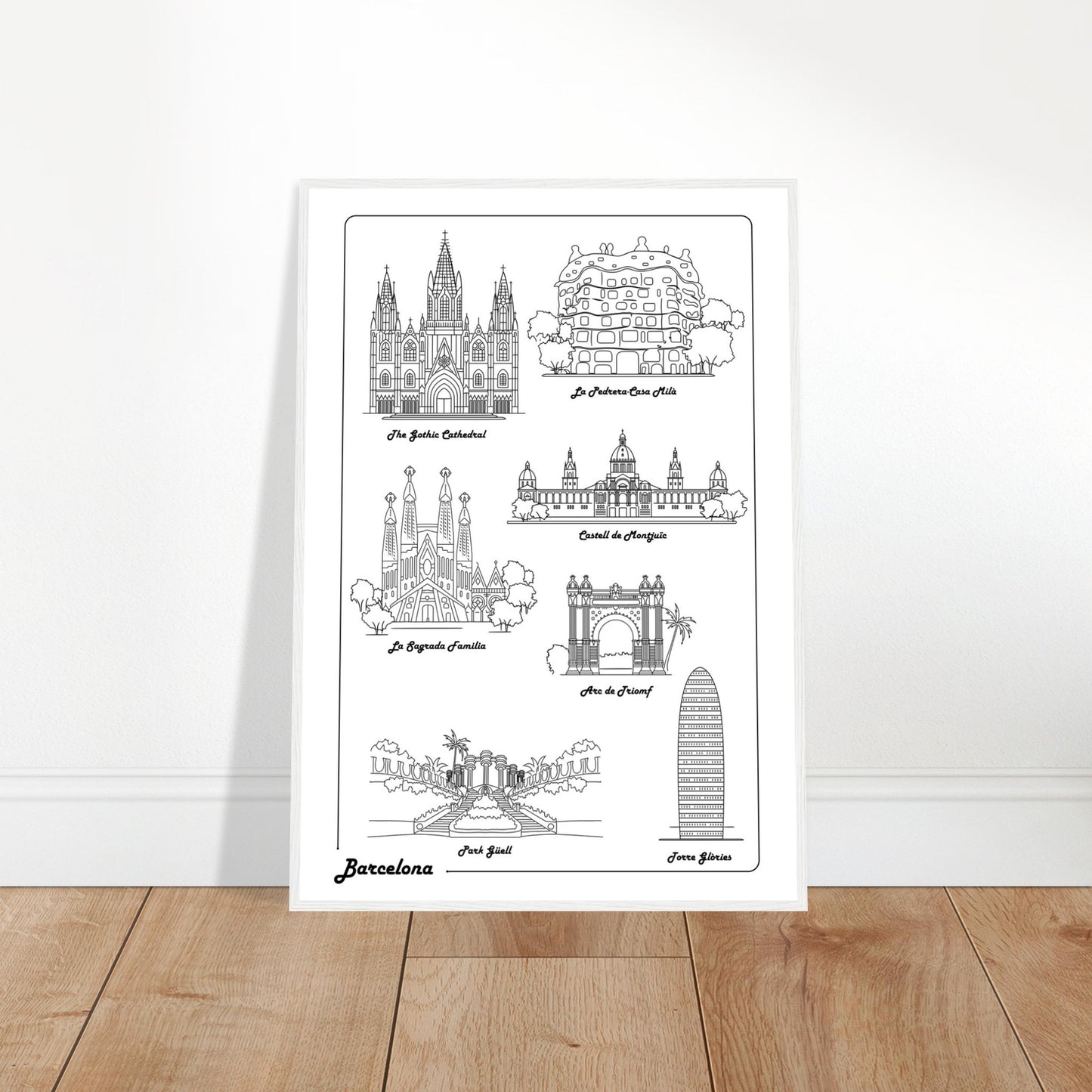 Barcelona, Spain - Iconic Buildings Poster