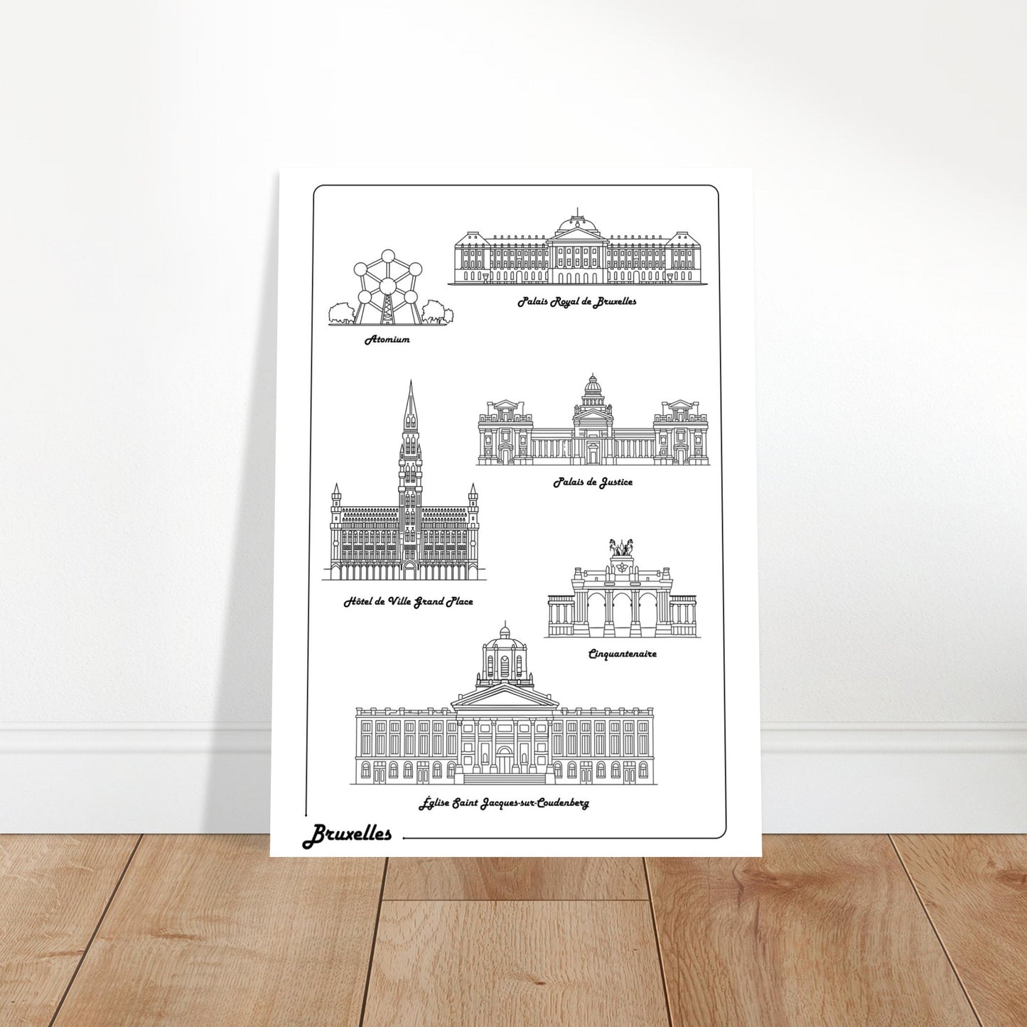 Brussels, Belgium - Iconic Buildings Poster