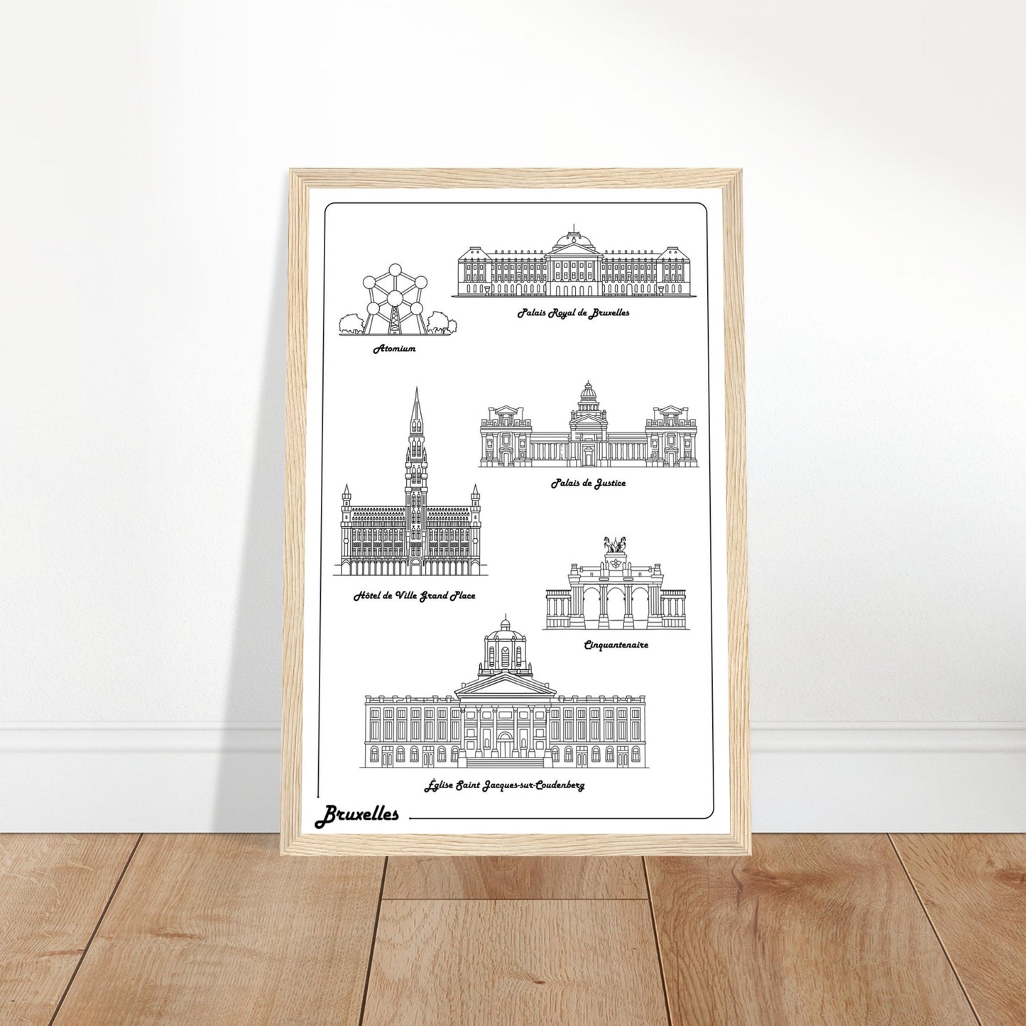 Brussels, Belgium - Iconic Buildings Poster