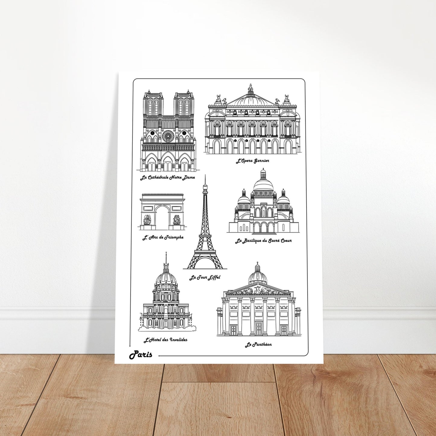 Paris, France - Iconic Buildings Poster