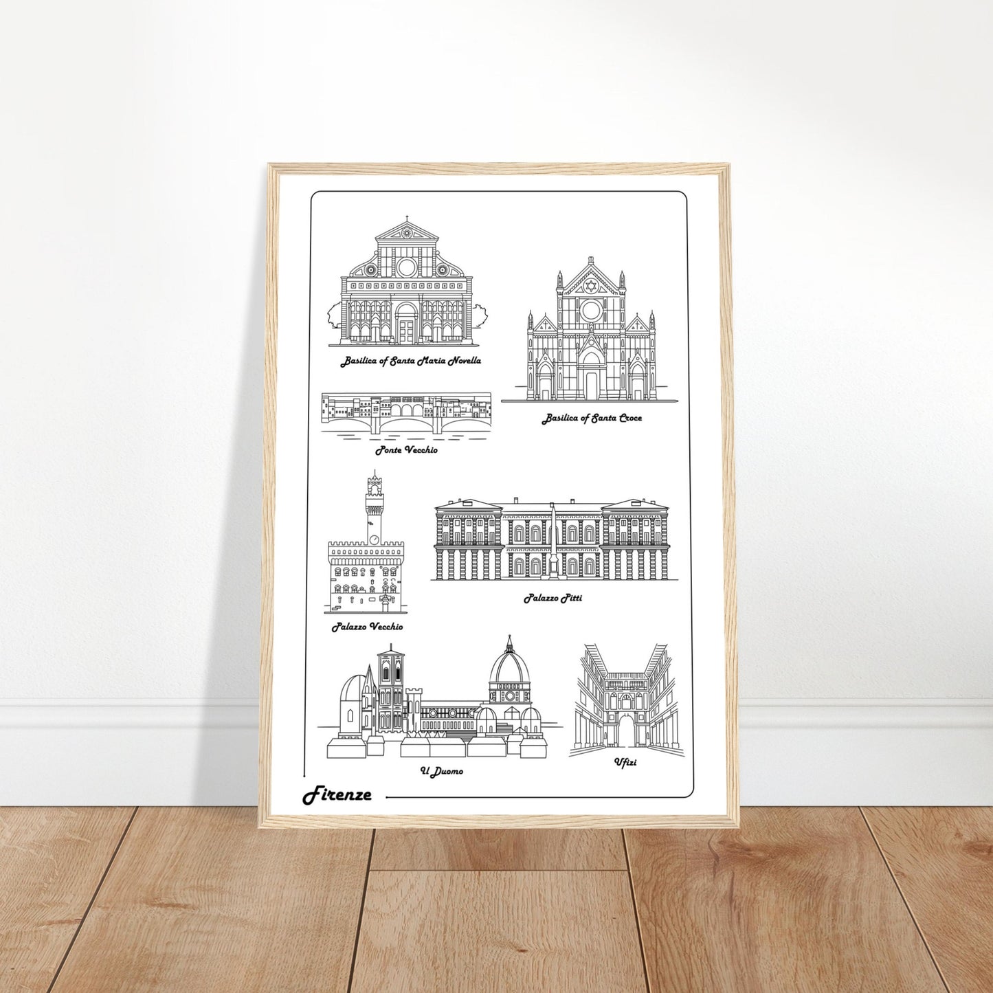 Florence, Italy - Iconic Buildings Poster