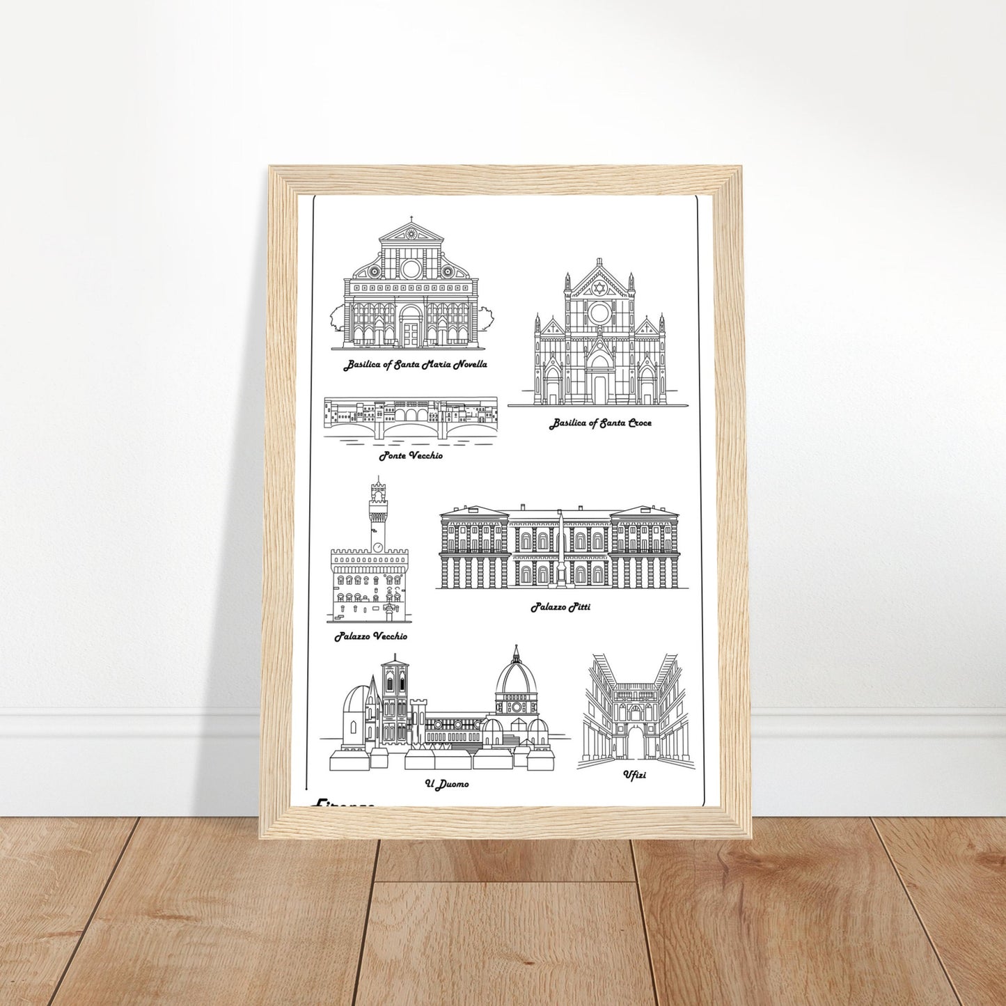 Florence, Italy - Iconic Buildings Poster