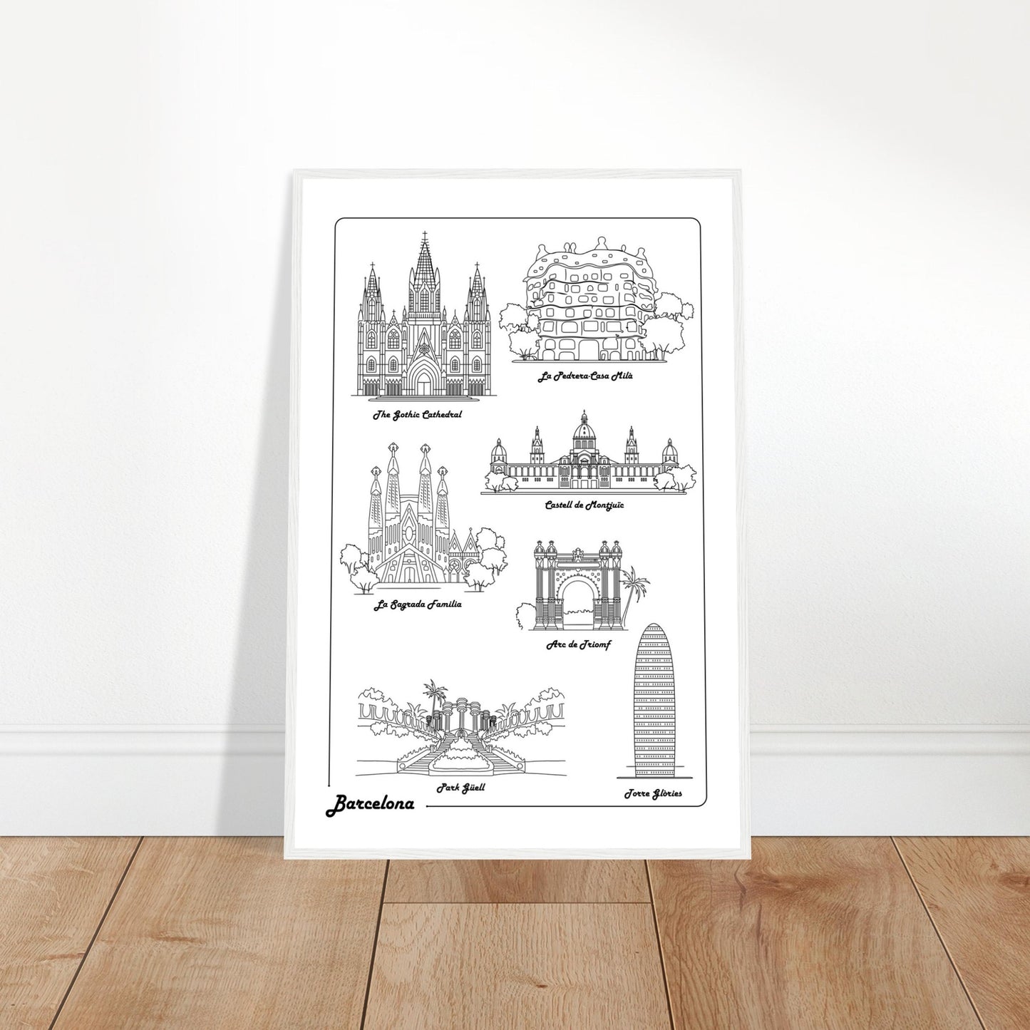 Barcelona, Spain - Iconic Buildings Poster