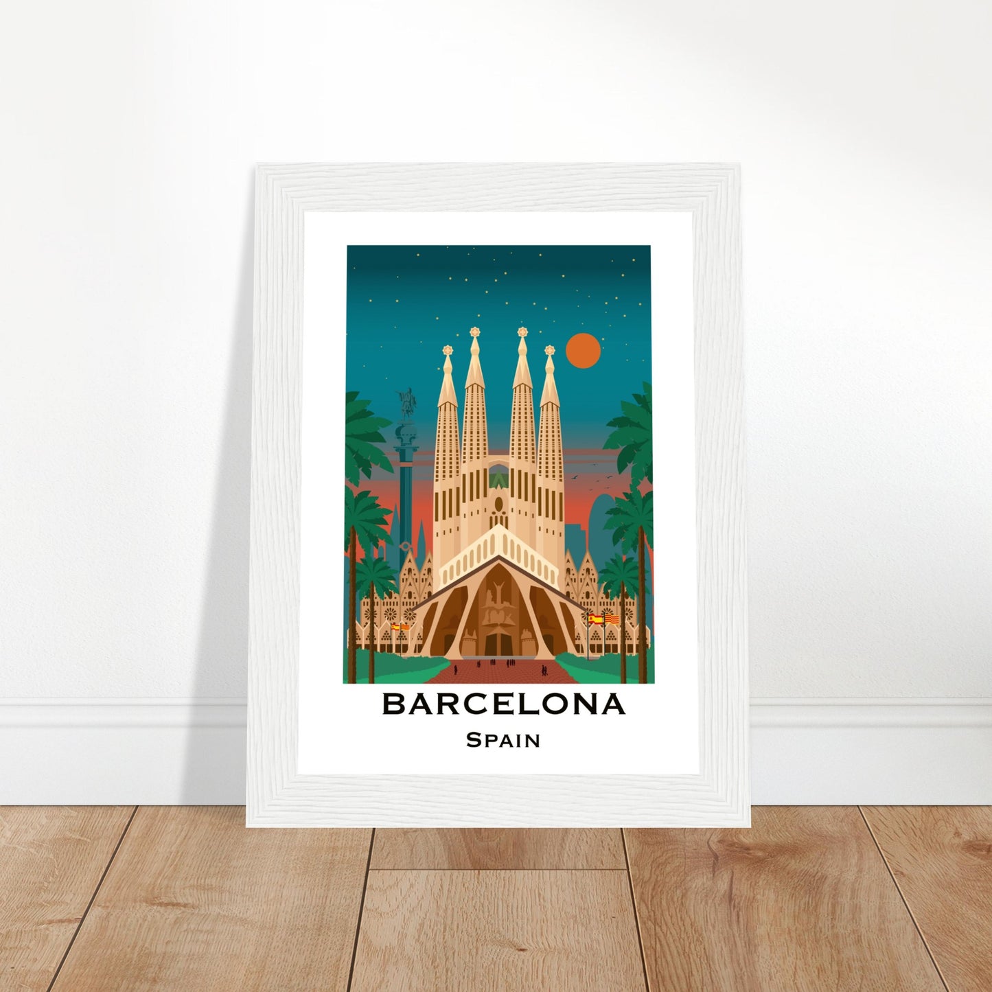 Barcelona, Spain- Sagrada Familia at Night City Poster