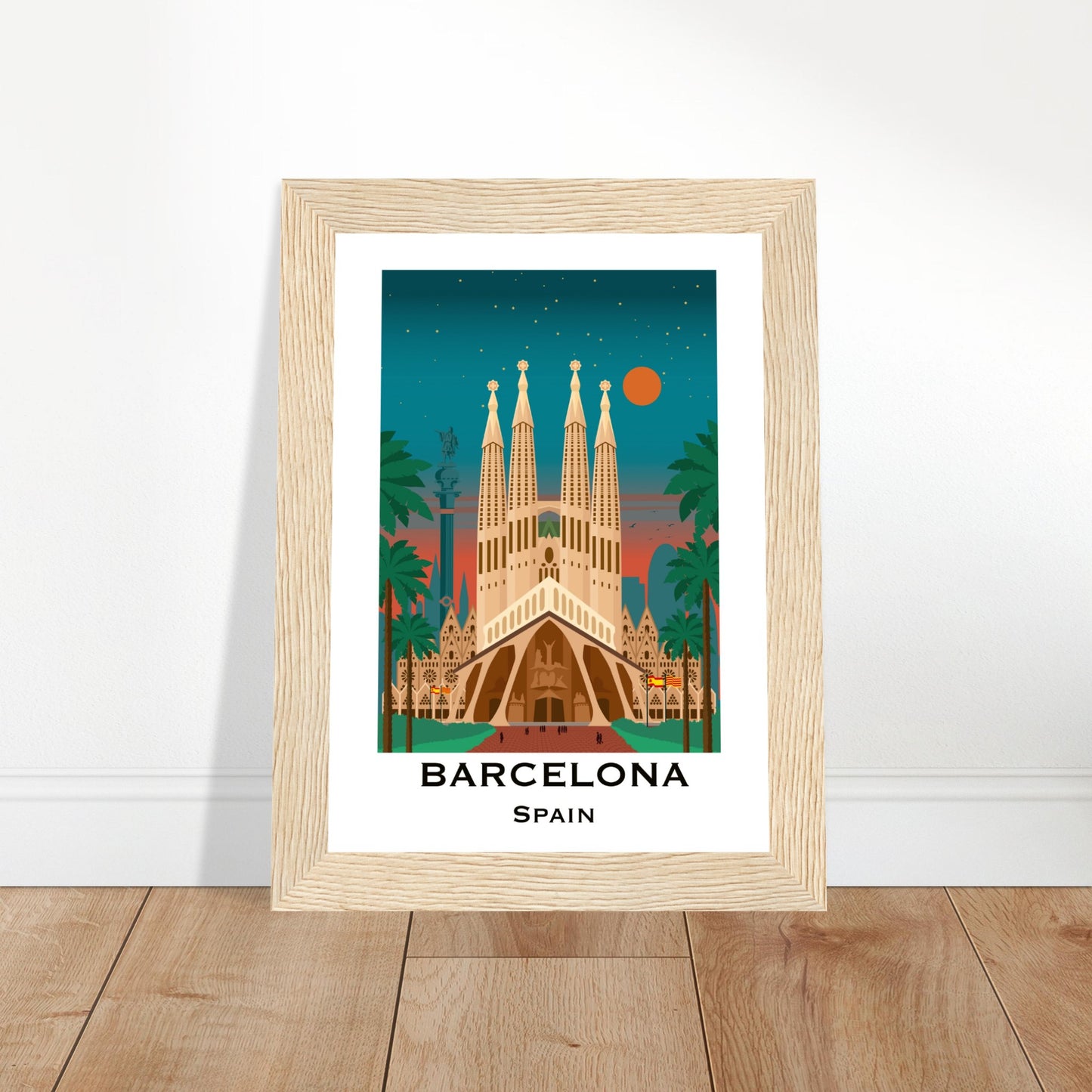 Barcelona, Spain- Sagrada Familia at Night City Poster