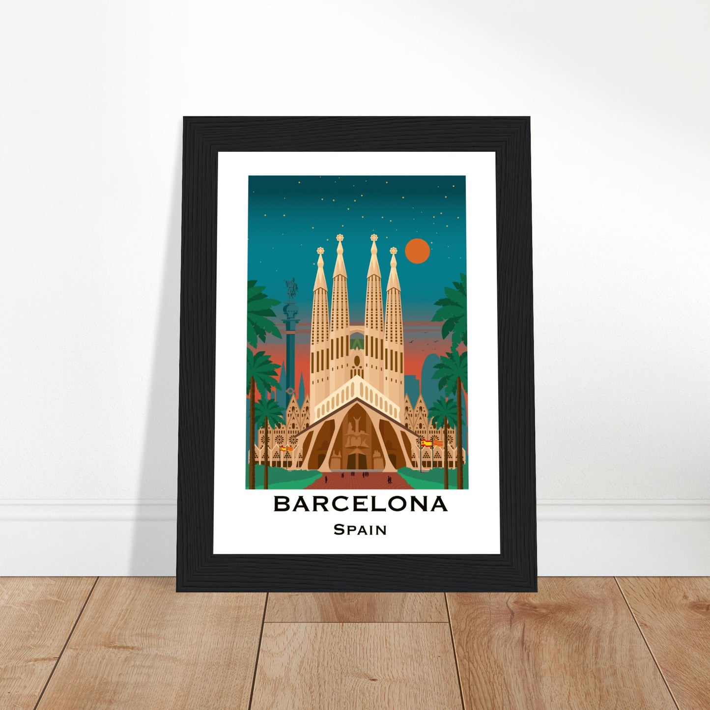 Barcelona, Spain- Sagrada Familia at Night City Poster