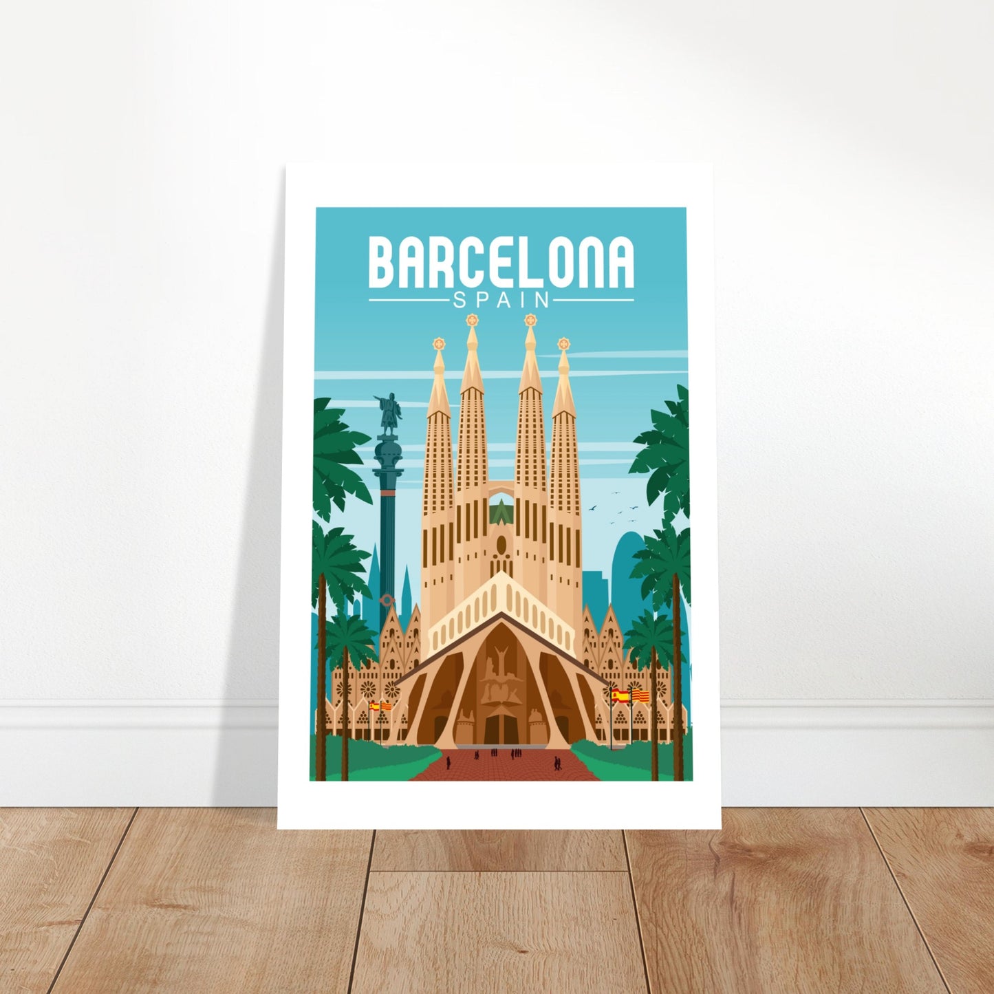 Barcelona, Spain - Sagrada Famila City Poster