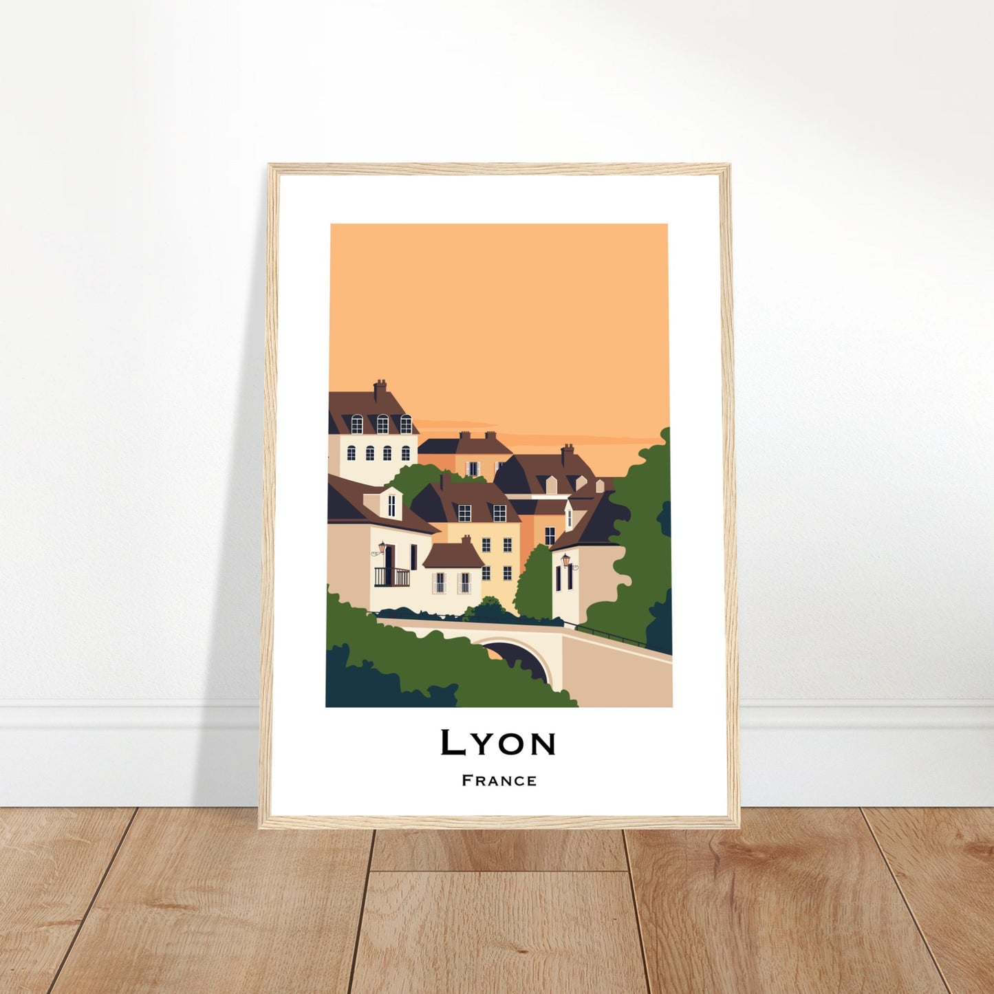 Lyon, France - City Views Poster