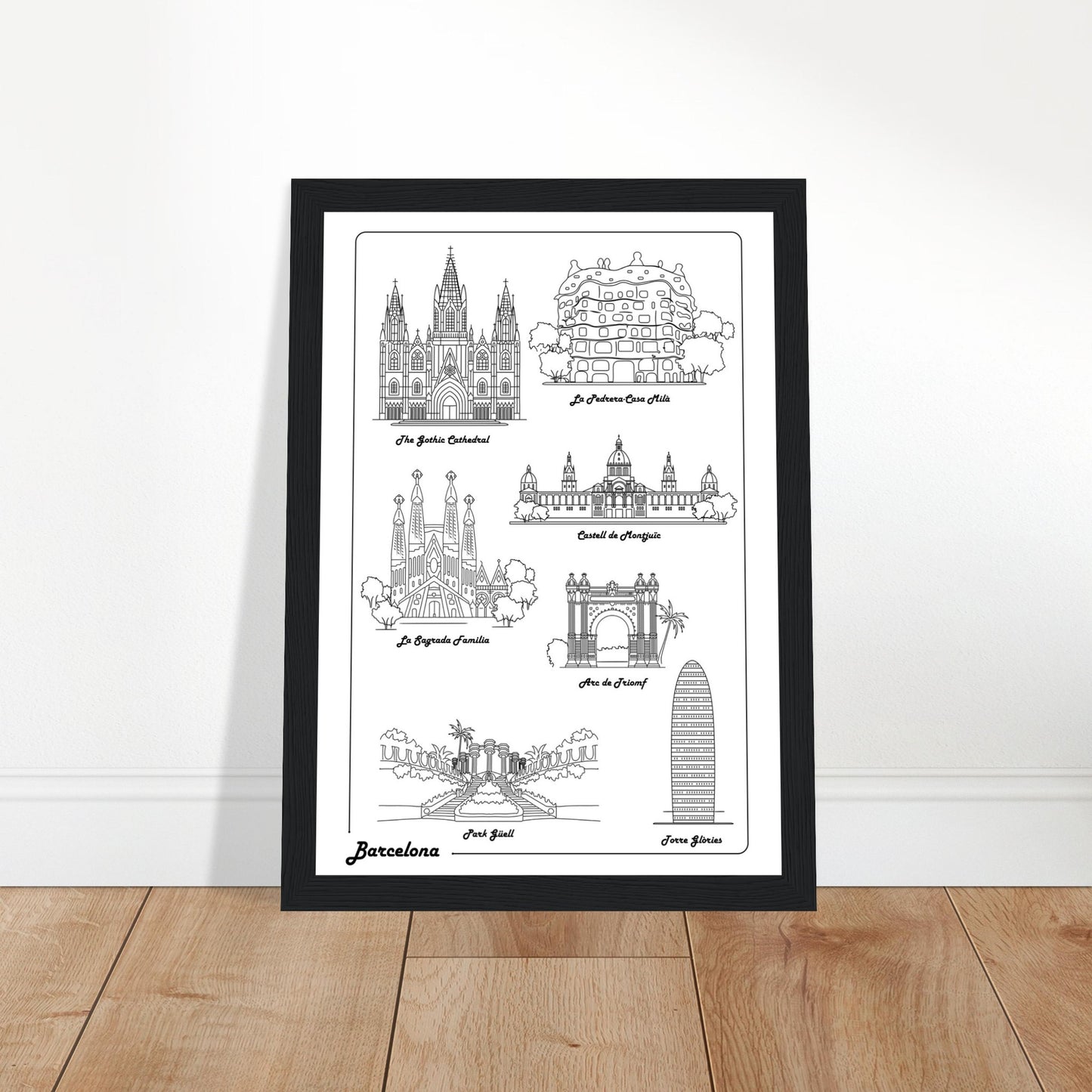 Barcelona, Spain - Iconic Buildings Poster