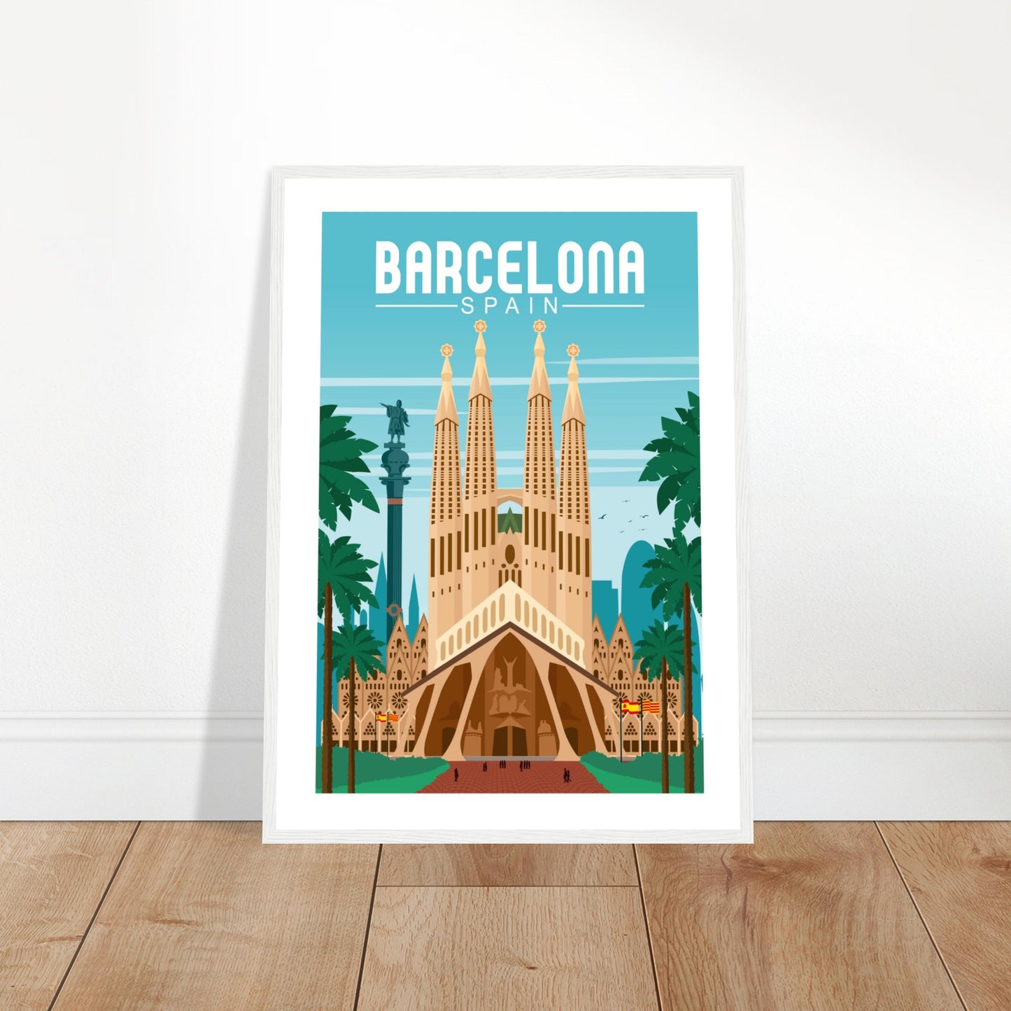 Barcelona, Spain - Sagrada Famila City Poster