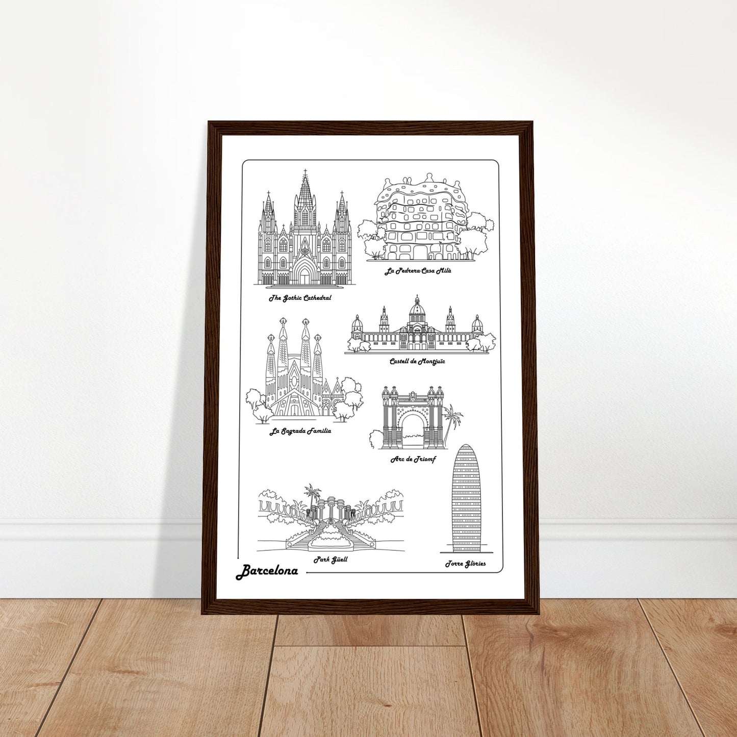 Barcelona, Spain - Iconic Buildings Poster