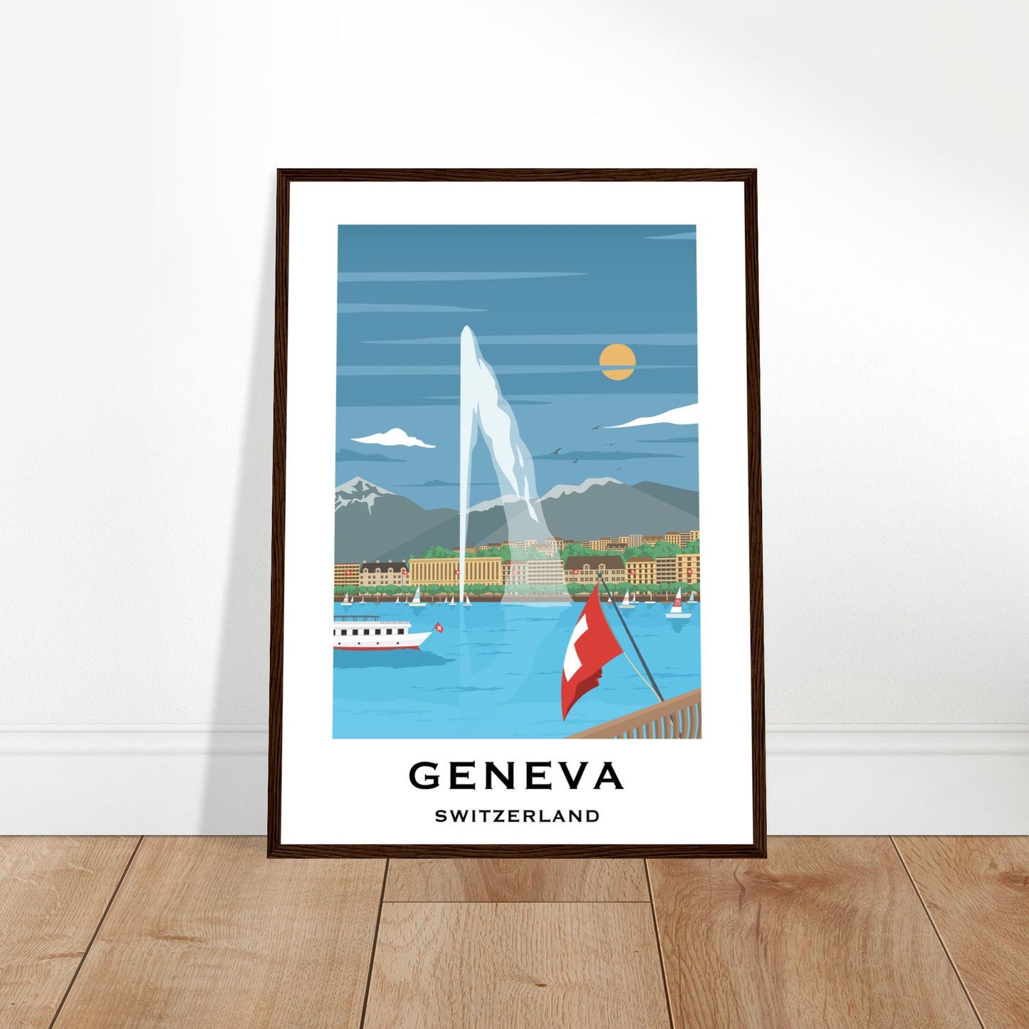 Geneva, Switzerland - Lake Geneva City Poster