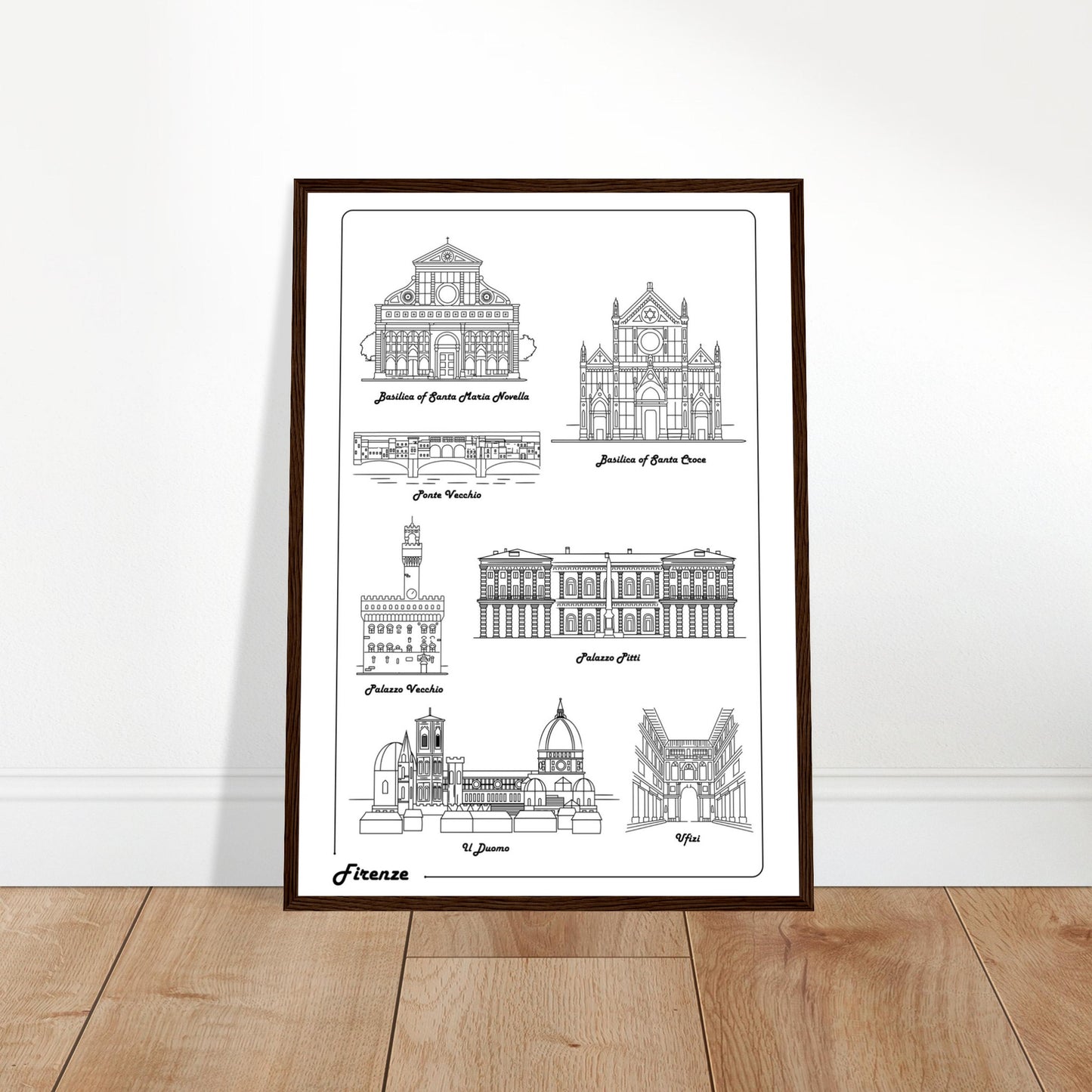 Florence, Italy - Iconic Buildings Poster