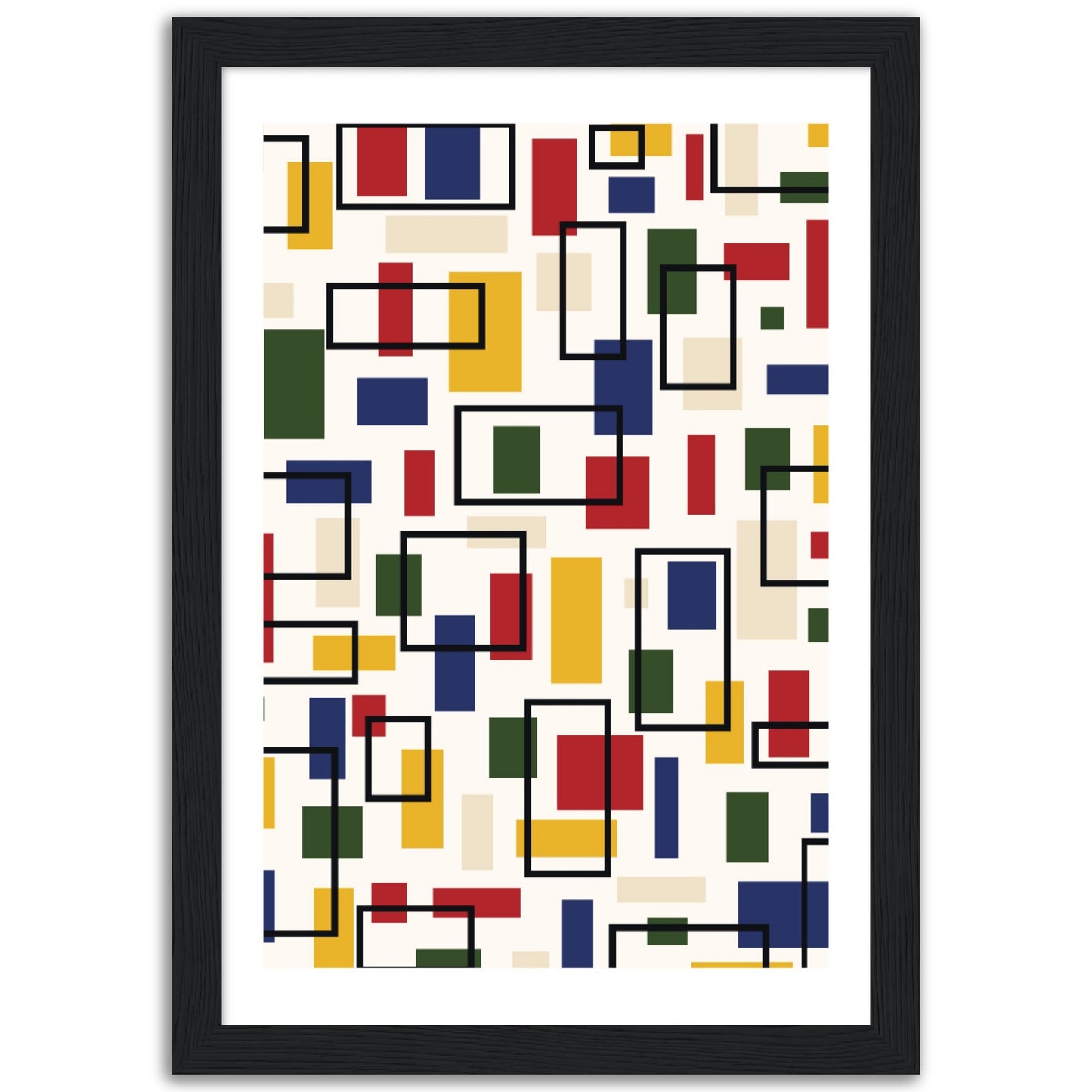 Abstraction in Primary Colors - Framed Abstract Modern Poster