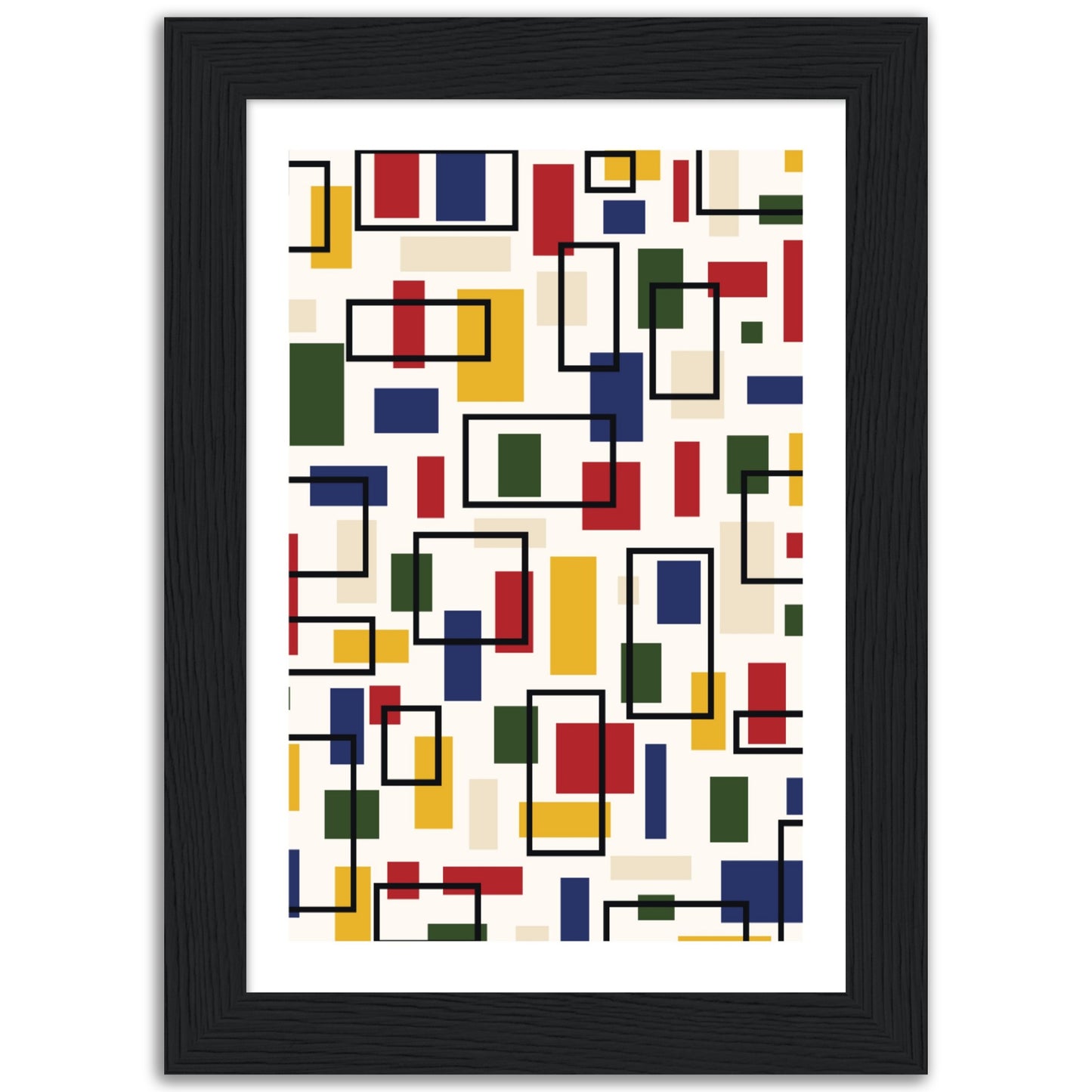 Abstraction in Primary Colors - Framed Abstract Modern Poster