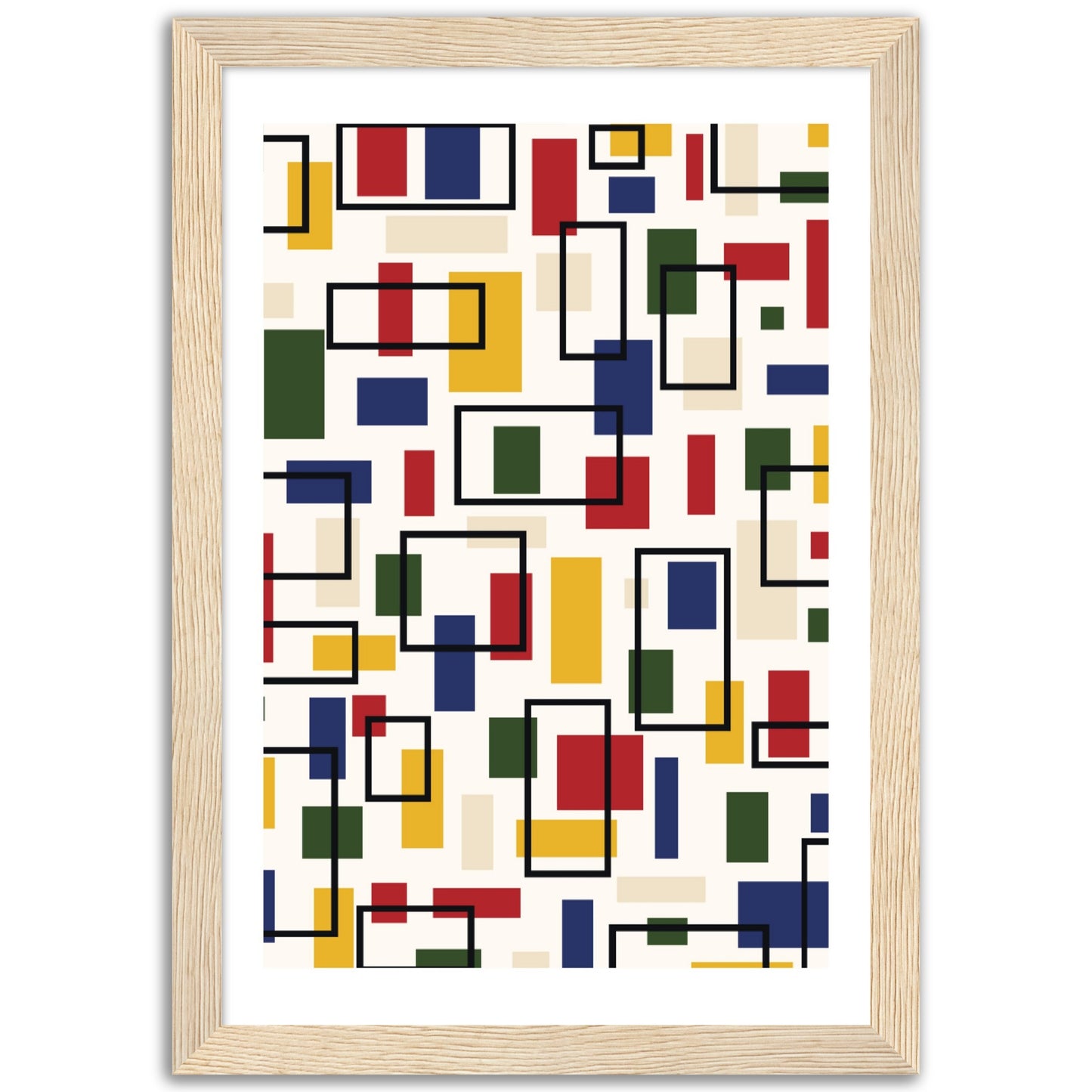 Abstraction in Primary Colors - Framed Abstract Modern Poster