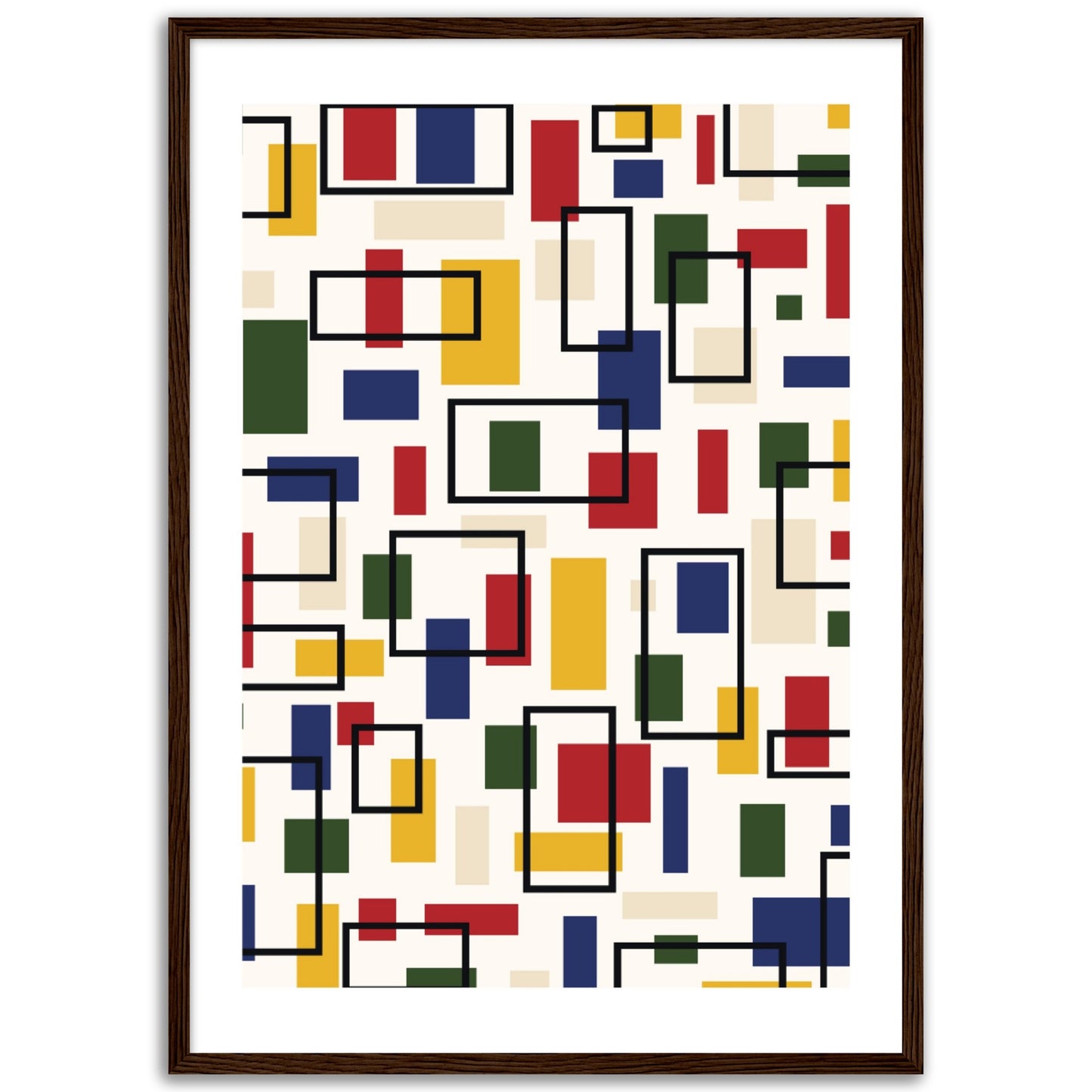 Abstraction in Primary Colors - Framed Abstract Modern Poster