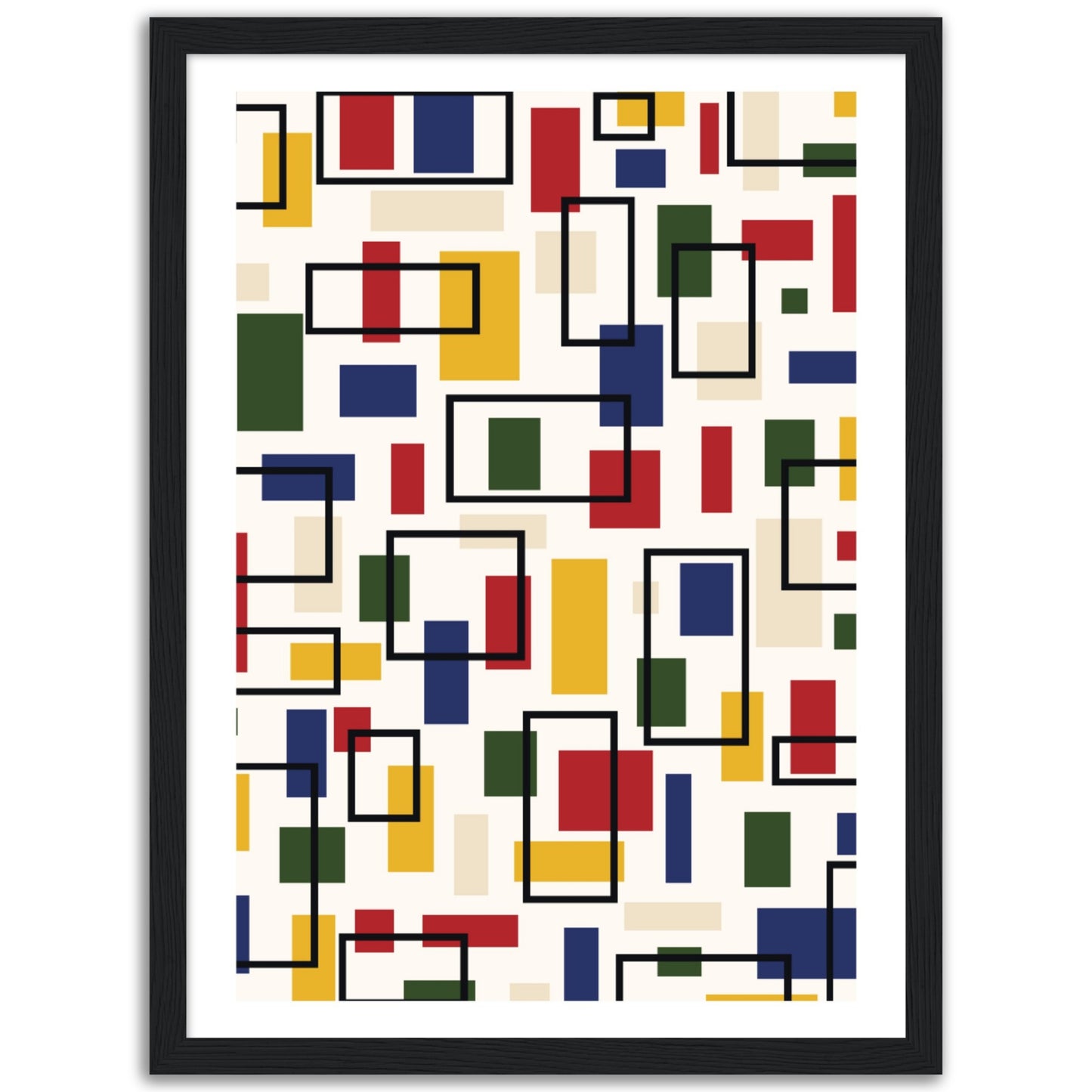 Abstraction in Primary Colors - Framed Abstract Modern Poster